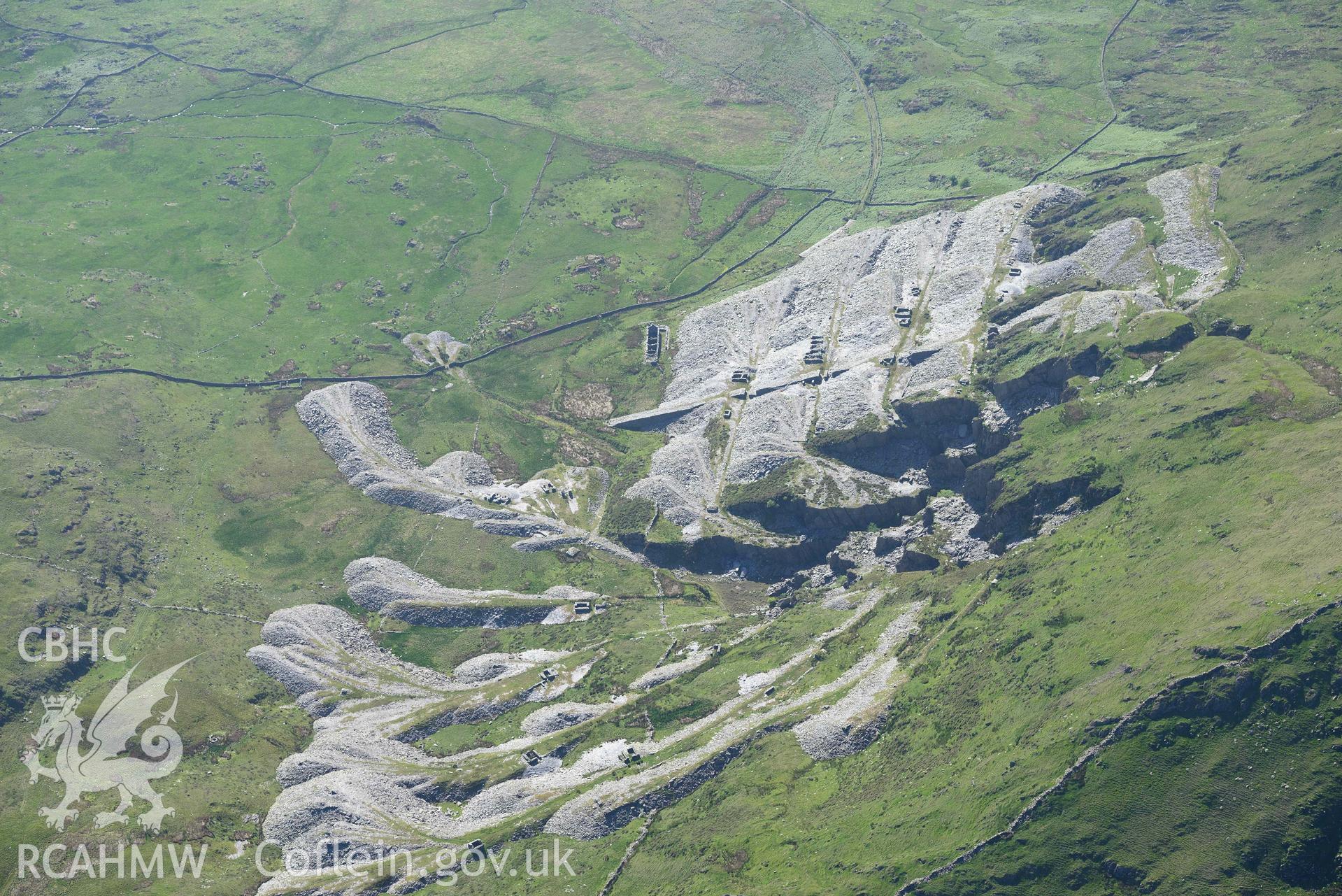 Gorseddau slate quarry, view from south. Oblique aerial photograph taken during the Royal Commission