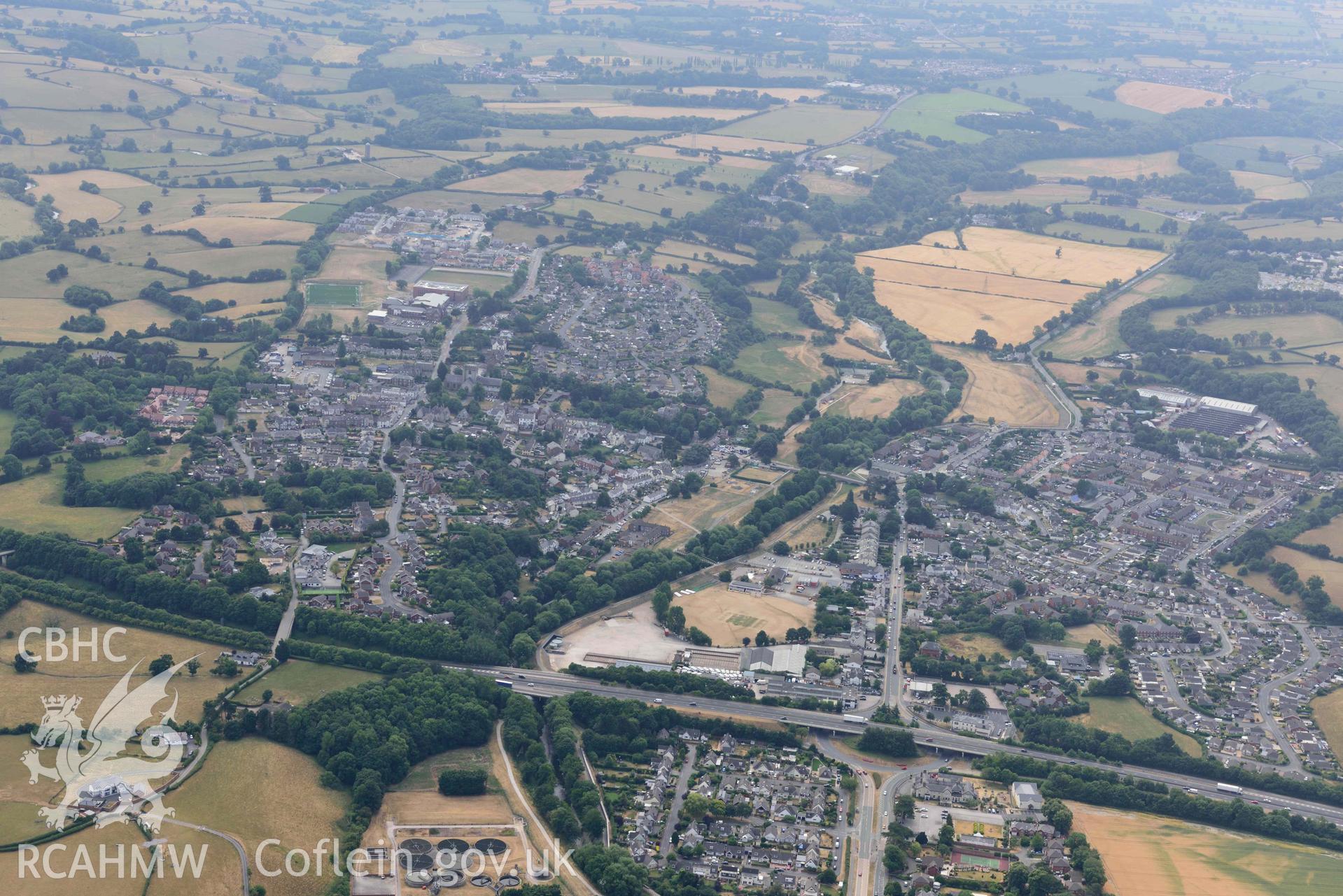 St. Asaph city. Oblique aerial photograph taken during the Royal Commission’s programme of archaeological aerial reconnaissance by Toby Driver on 10 July 2018.