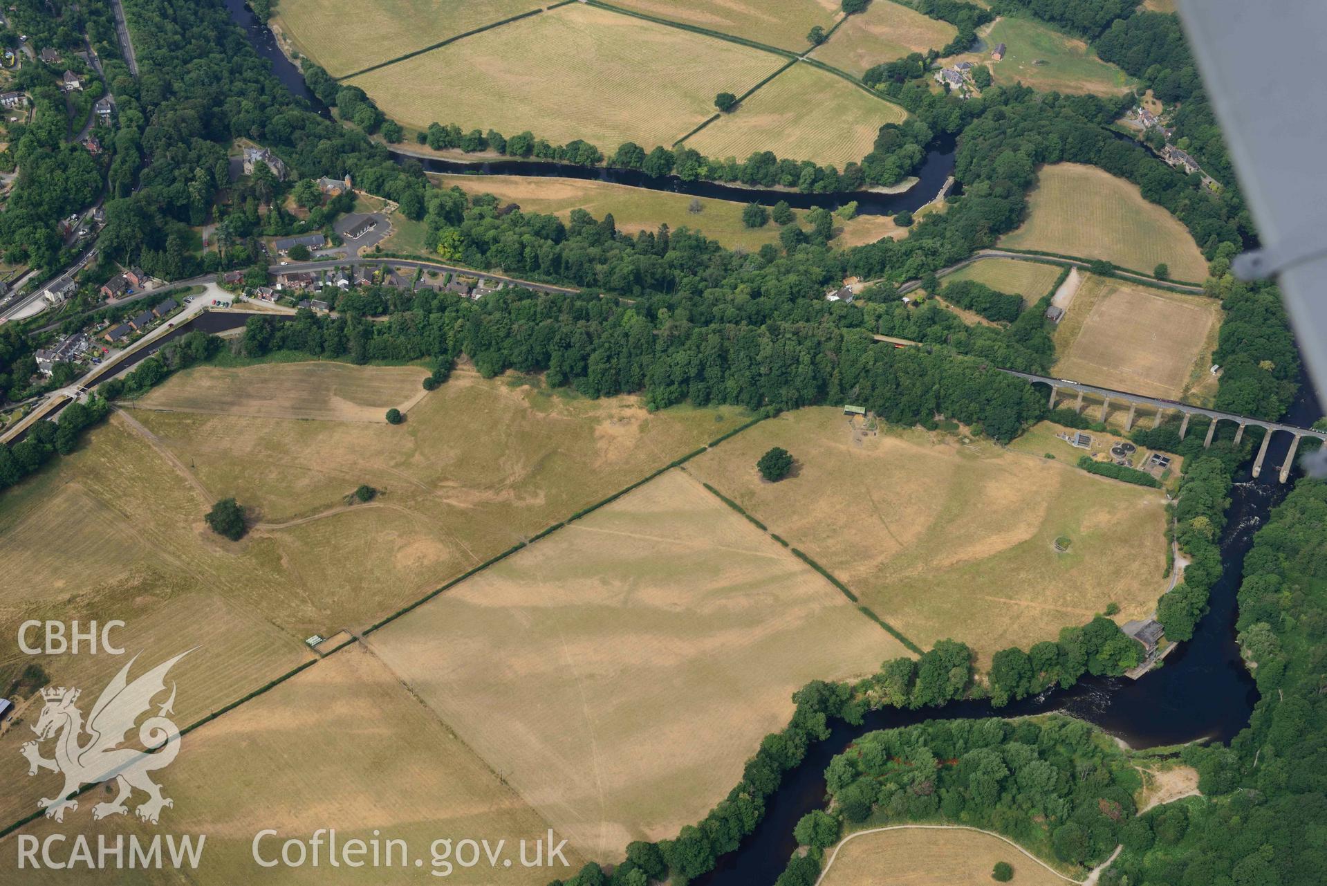 Pontcysyllte Aqueduct. Oblique aerial photograph taken during the Royal Commission’s programme of archaeological aerial reconnaissance by Toby Driver on 10 July 2018.