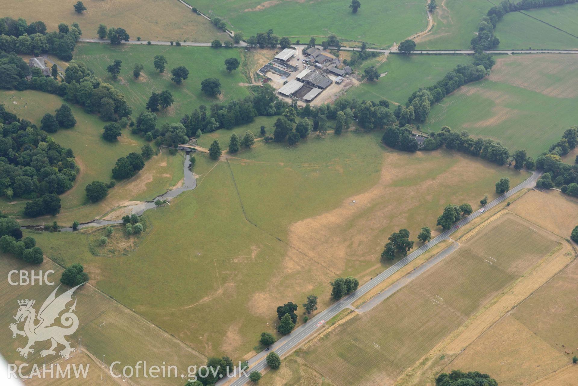 Ruthin Castle and Gardens. Oblique aerial photograph taken during the Royal Commission