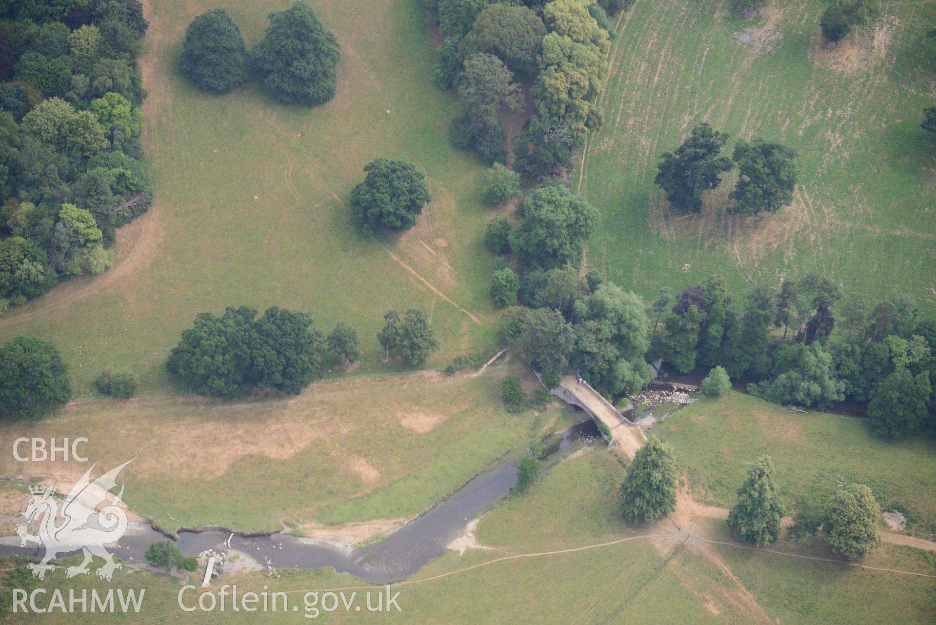 Ruthin Castle and Gardens. Oblique aerial photograph taken during the Royal Commission