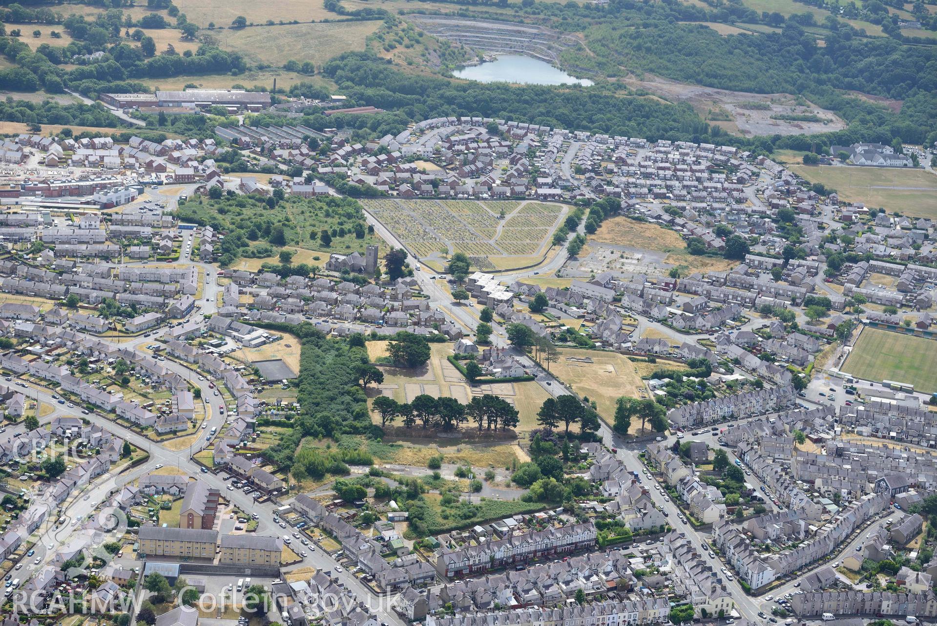 Segontium Roman Fort. Oblique aerial photograph taken during the Royal Commission