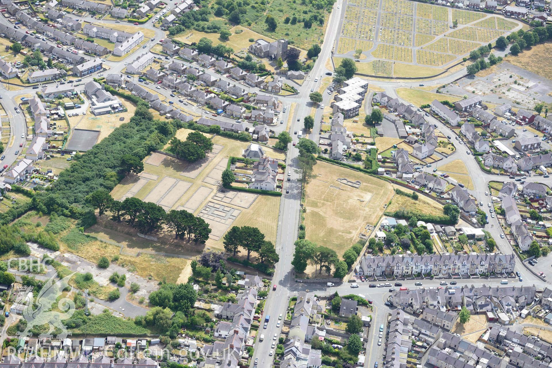 Segontium Roman Fort. Oblique aerial photograph taken during the Royal Commission