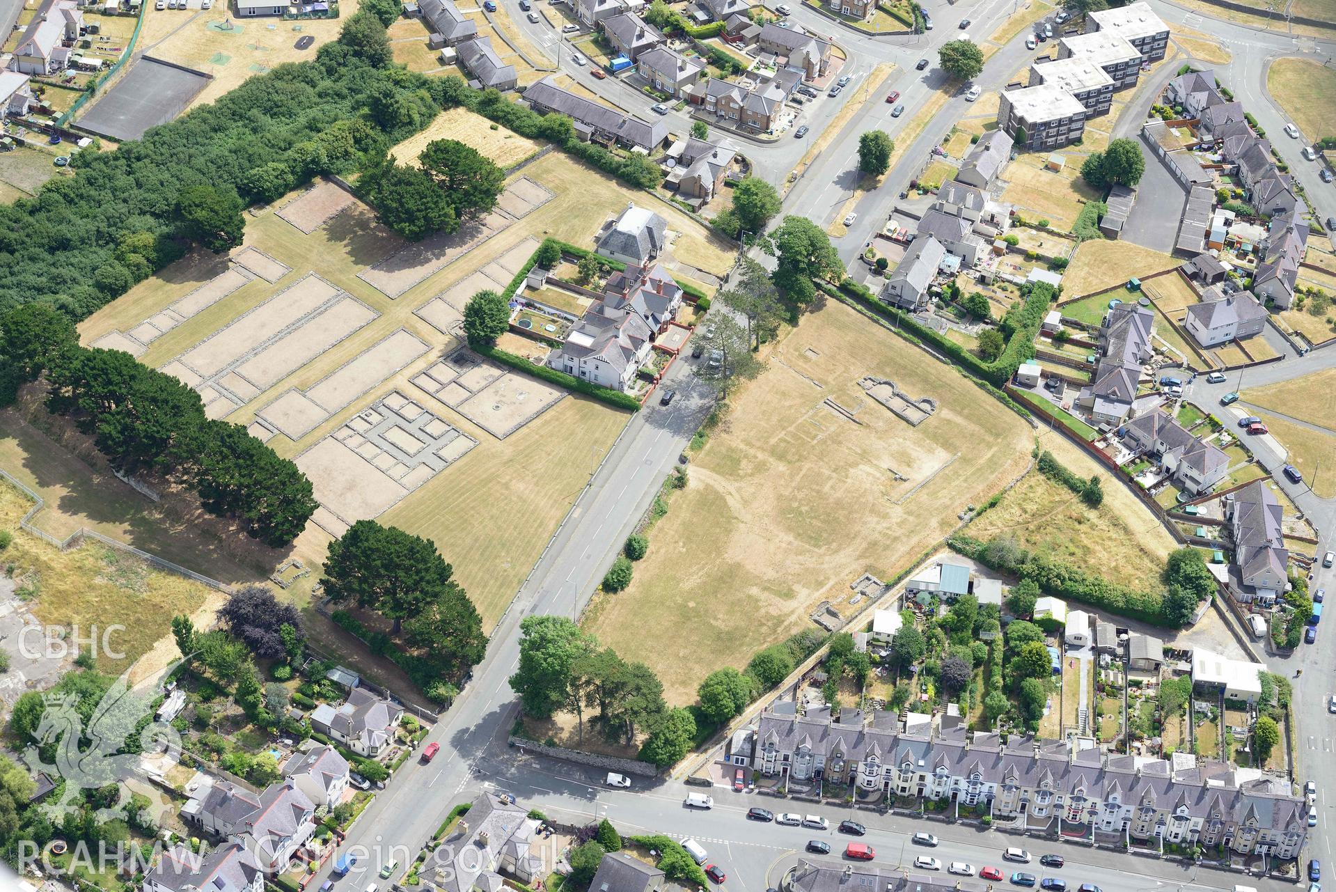 Segontium Roman Fort. Oblique aerial photograph taken during the Royal Commission