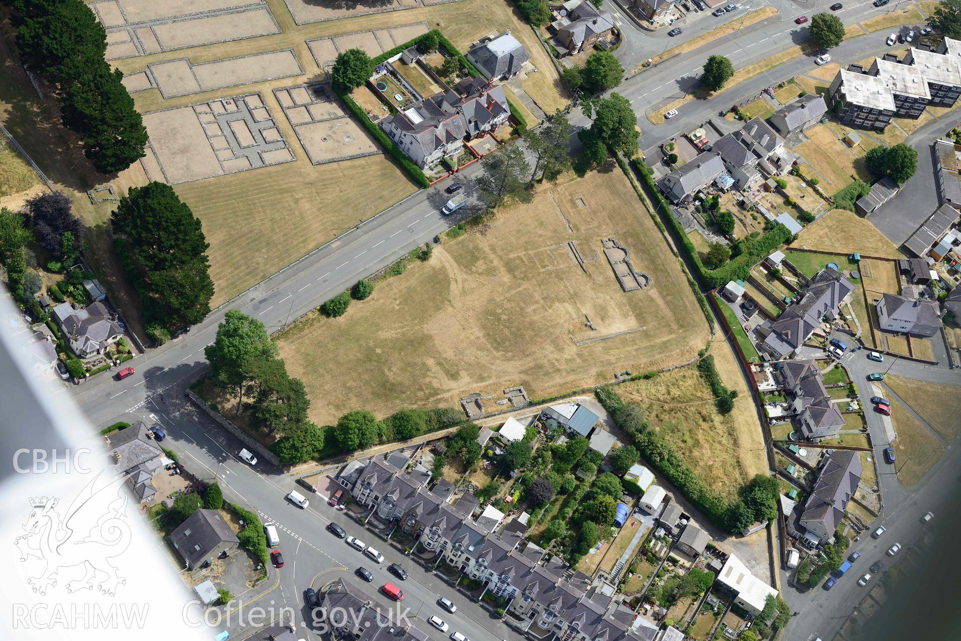 Segontium Roman Fort. Oblique aerial photograph taken during the Royal Commission