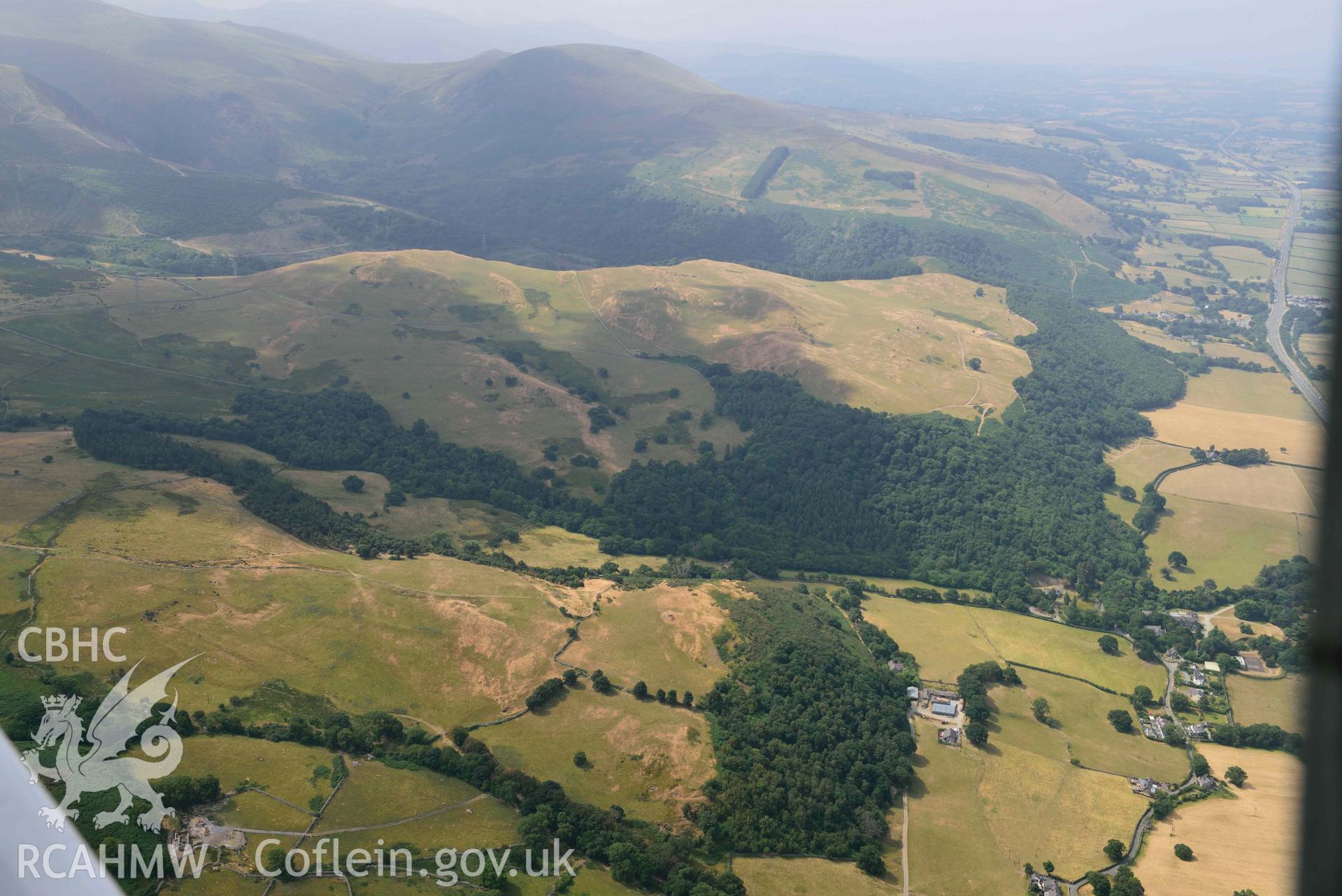 Caer Haidd field system. Oblique aerial photograph taken during the Royal Commission’s programme of archaeological aerial reconnaissance by Toby Driver on 10 July 2018.