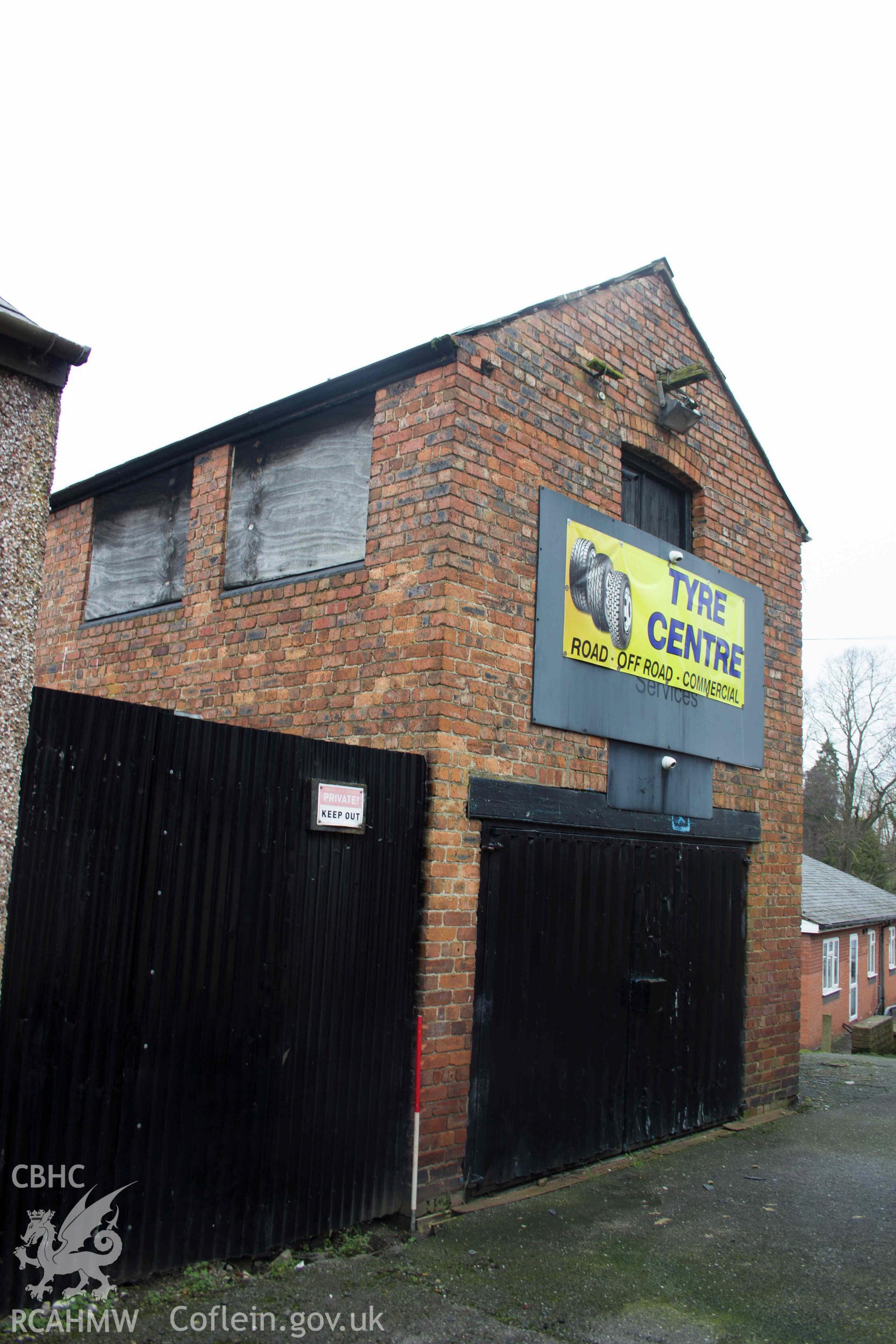 Photograph from a Photographic Historic Building Record for Holywell Tyre Centre, Rue St Gregoire, Holywell, carried out by Aeon Archaeology in 2024. Report no: 0458. Project code A0471.1.