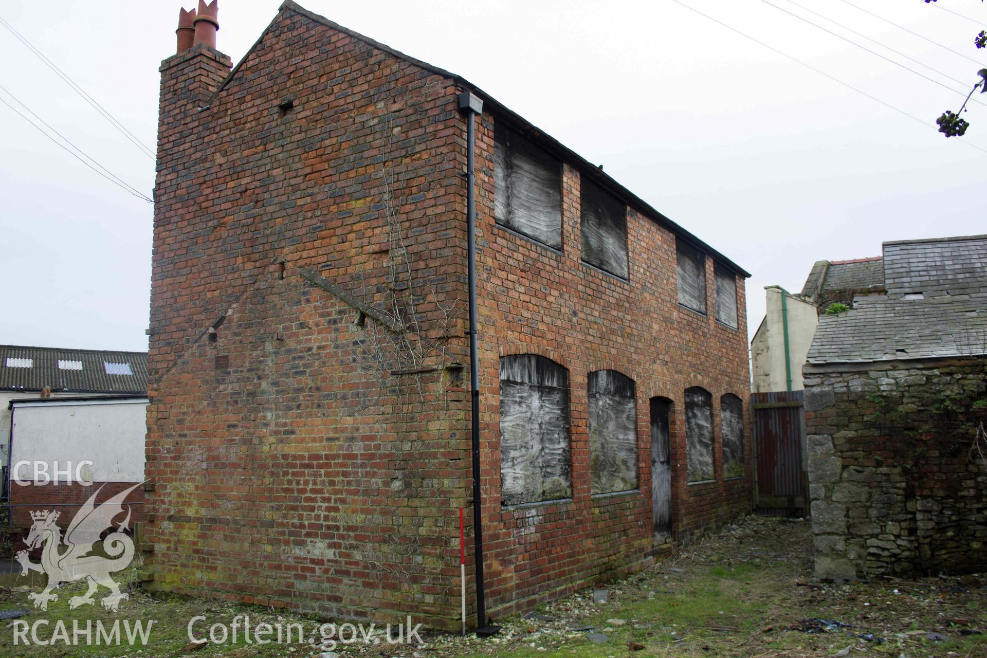 Photograph from a Photographic Historic Building Record for Holywell Tyre Centre, Rue St Gregoire, Holywell, carried out by Aeon Archaeology in 2024. Report no: 0458. Project code A0471.1.