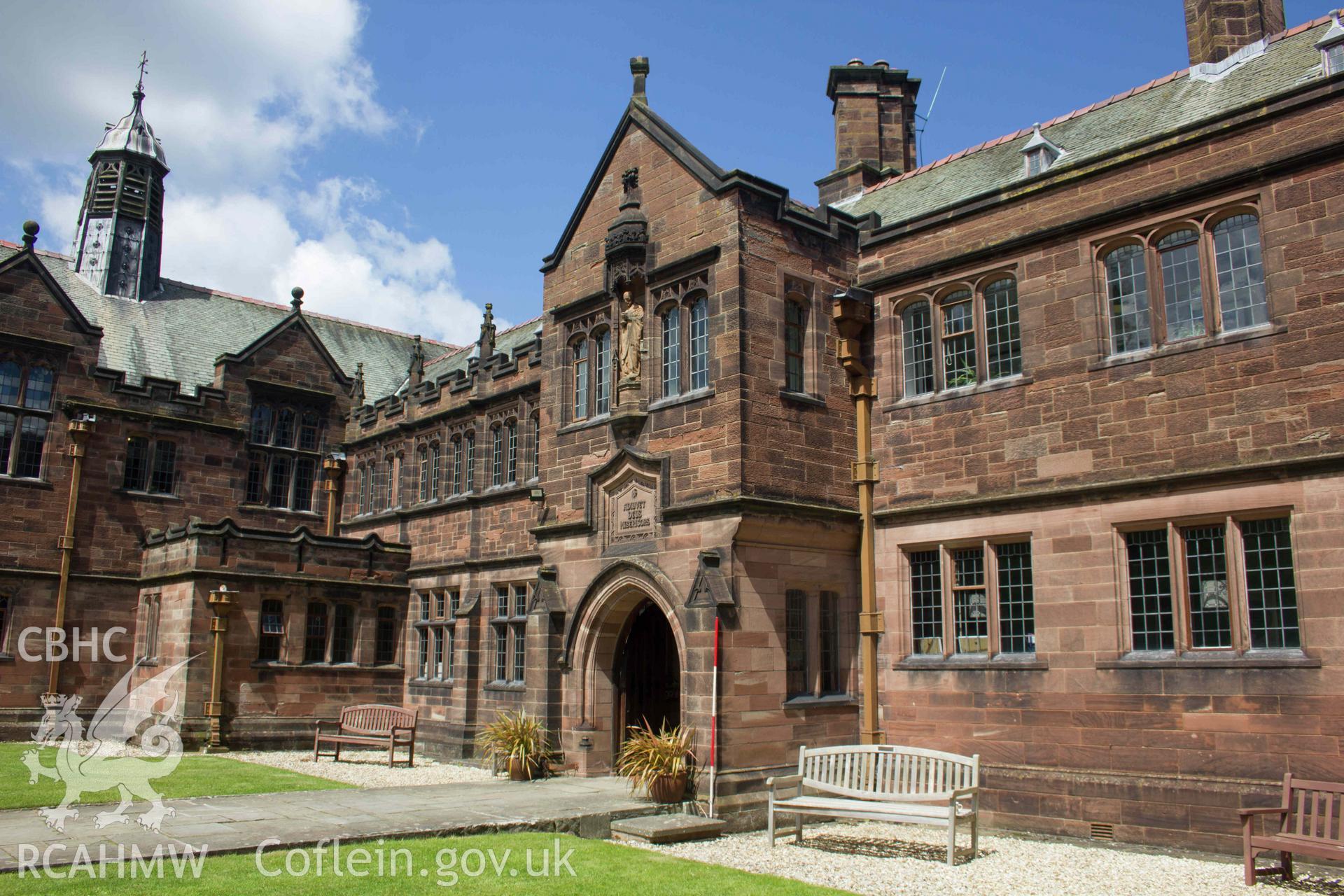 Photograph from a  Historic Building Record Level 2 survey of the tower porch and cellar, for Gladstone's / St Deiniol’s Library, Church Lane, Hawarden, Report no: 0473. Project code A0488.2.