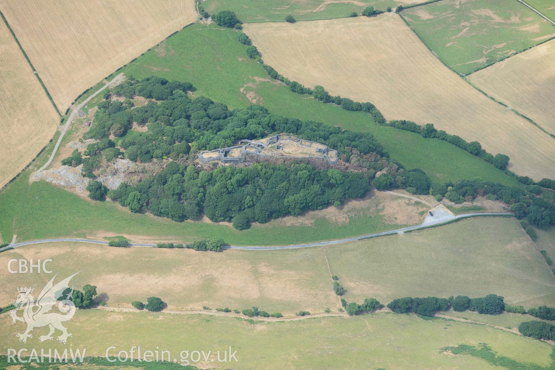 Castell y Bere. Oblique aerial photograph taken during the Royal Commission’s programme of archaeological aerial reconnaissance by Toby Driver on 10 July 2018.