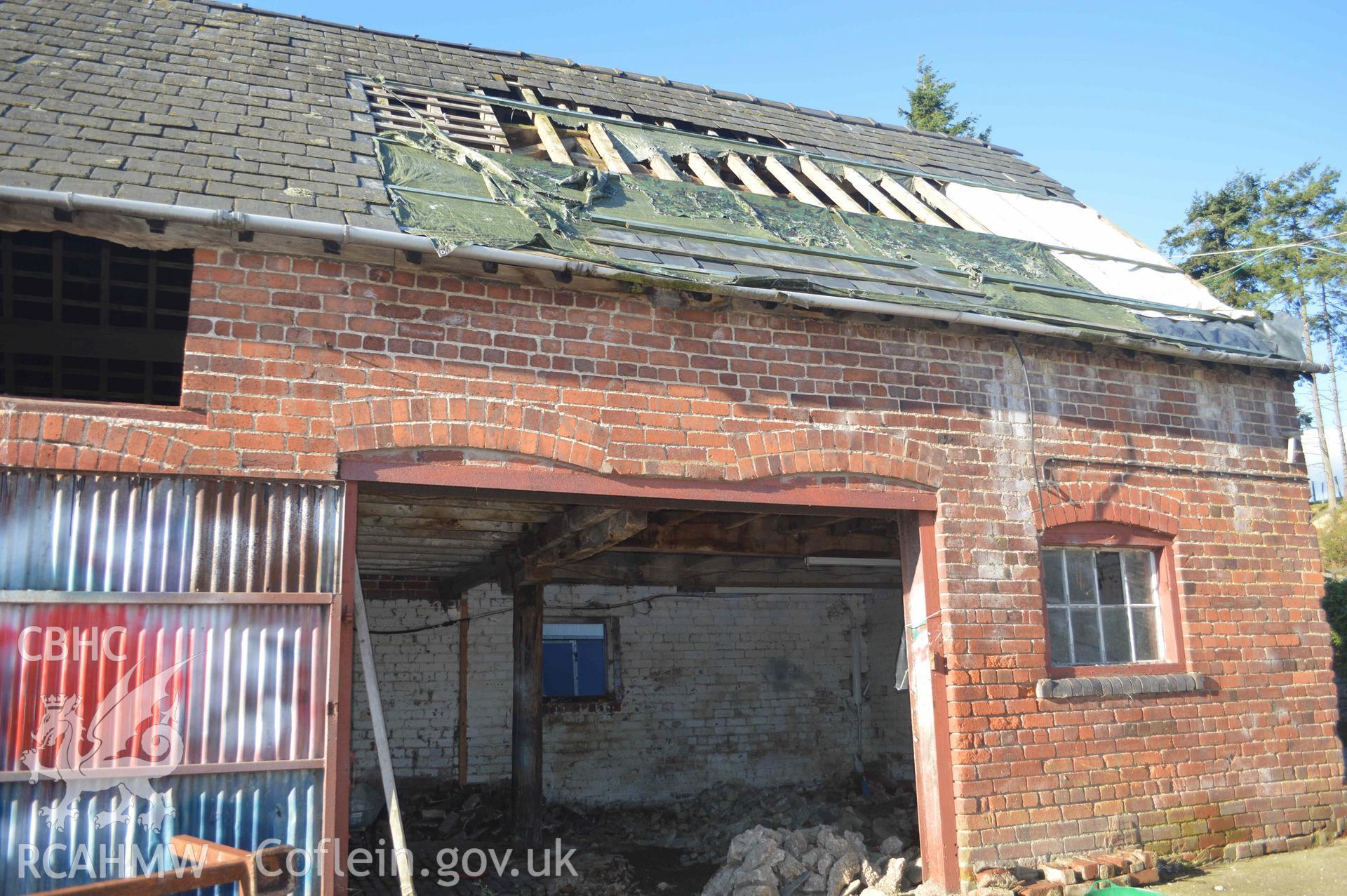 Photograph from a Historic Building Recording of Lower Gwestydd, Aberbechan, carried out by Clwyd-Powys Archaeological Trust in 2022. Project no. 2618.