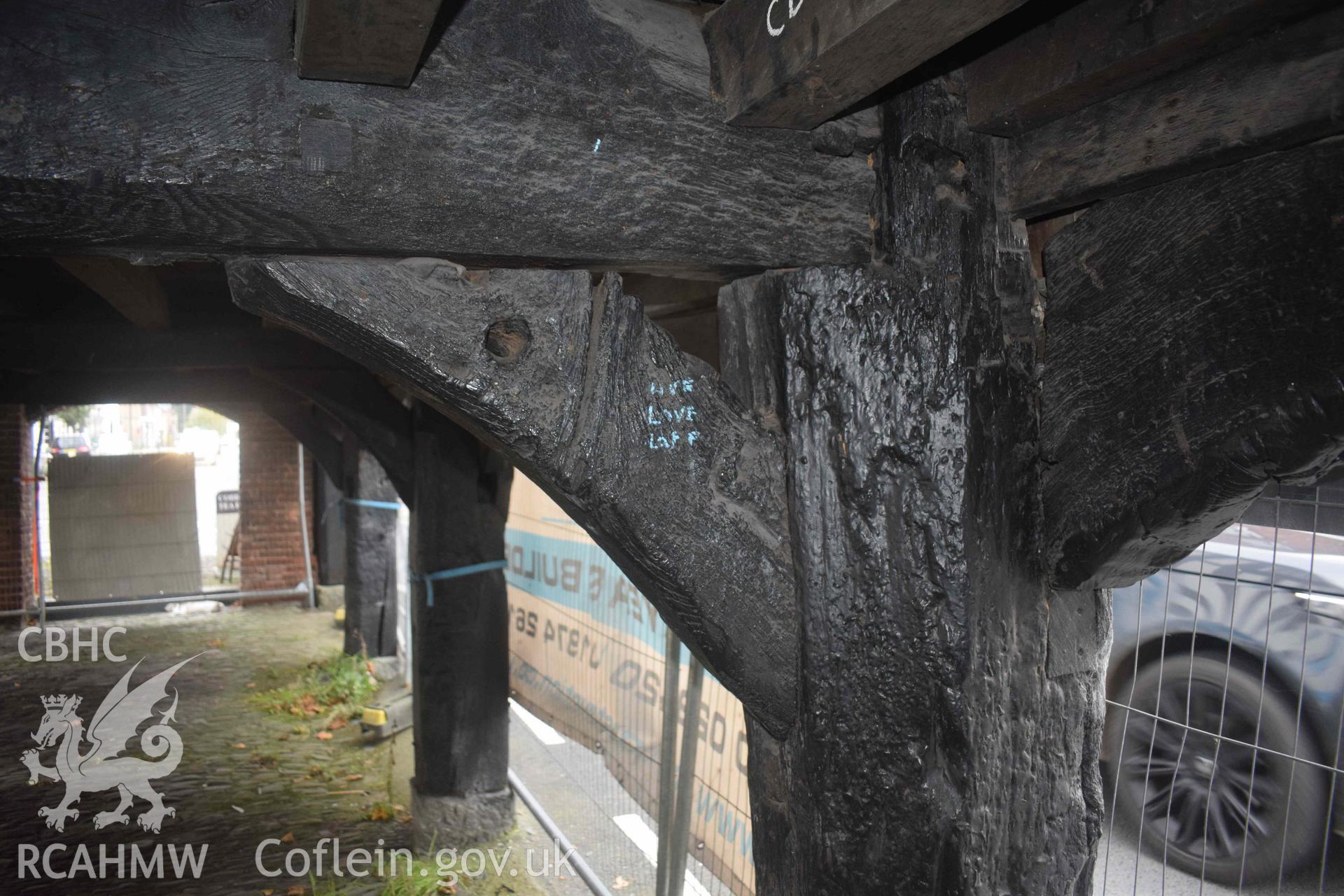 Photograph from a Photographic Survey of The Old Market Hall, Llanidloes, carried out by Clwyd-Powys Archaeological Trust in 2023. Project no. 2740.