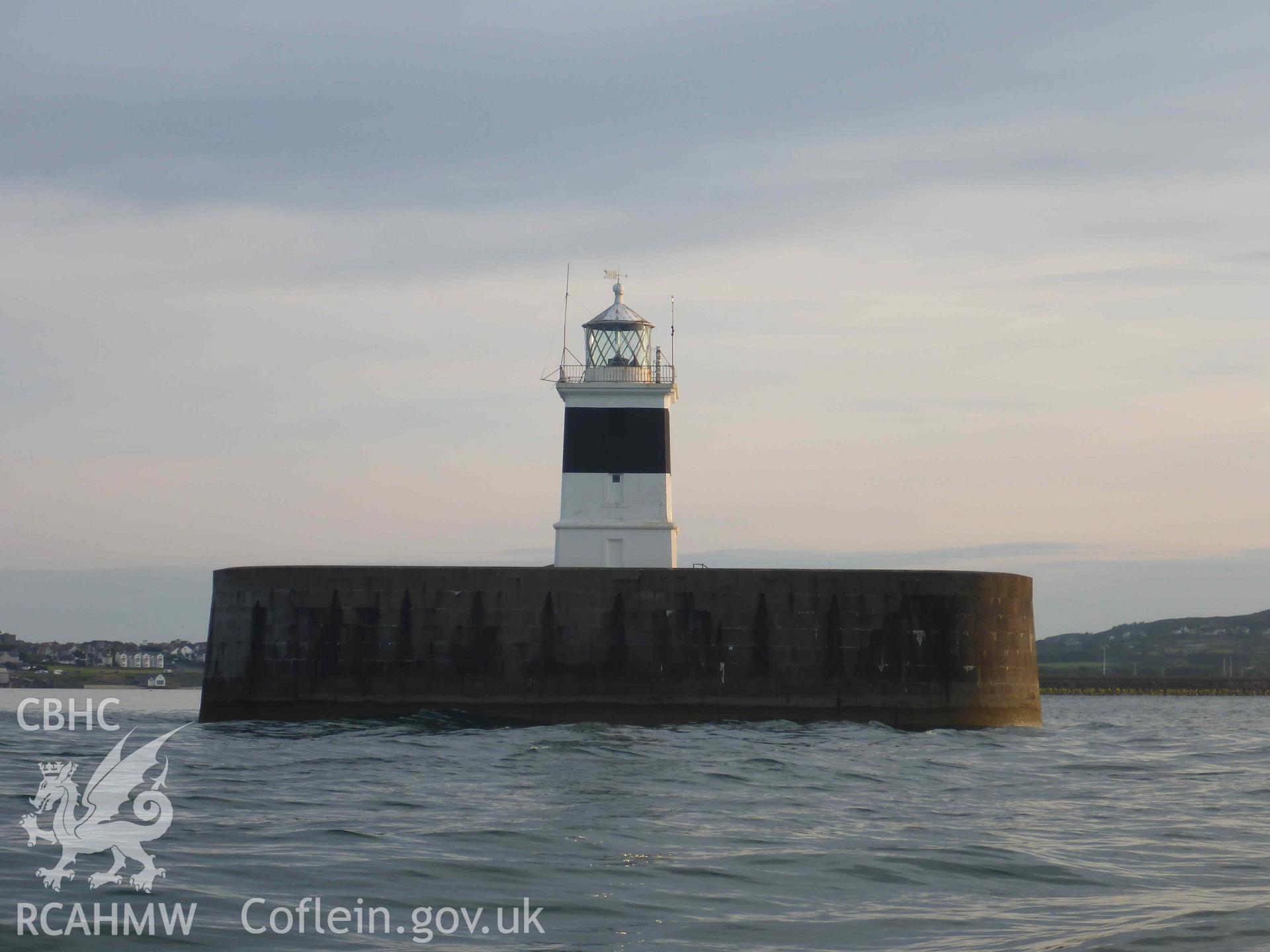 Holyhead Breakwater Lighthouse viewed from the northeast on 16/07/2024.