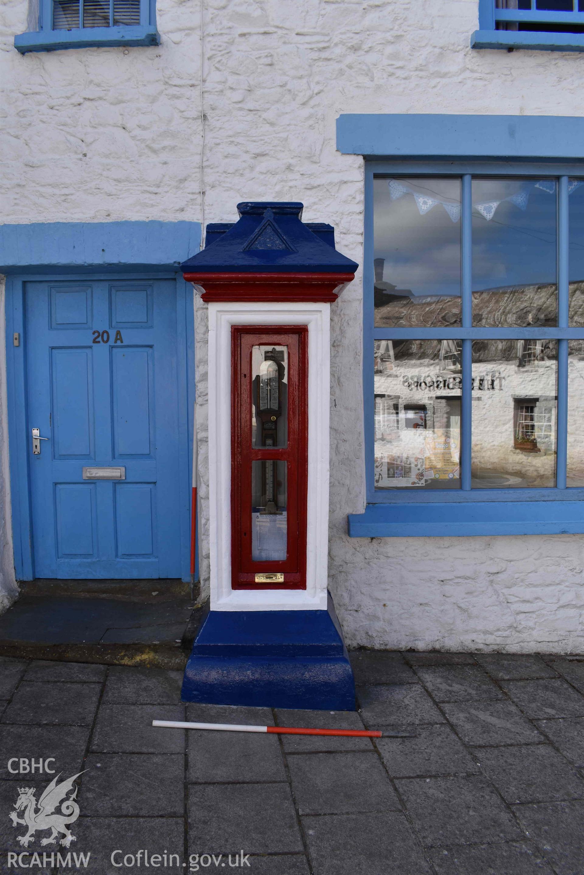 RNLI Barometer, St Davids. Front view on 11/06/2024, scales are 1m.