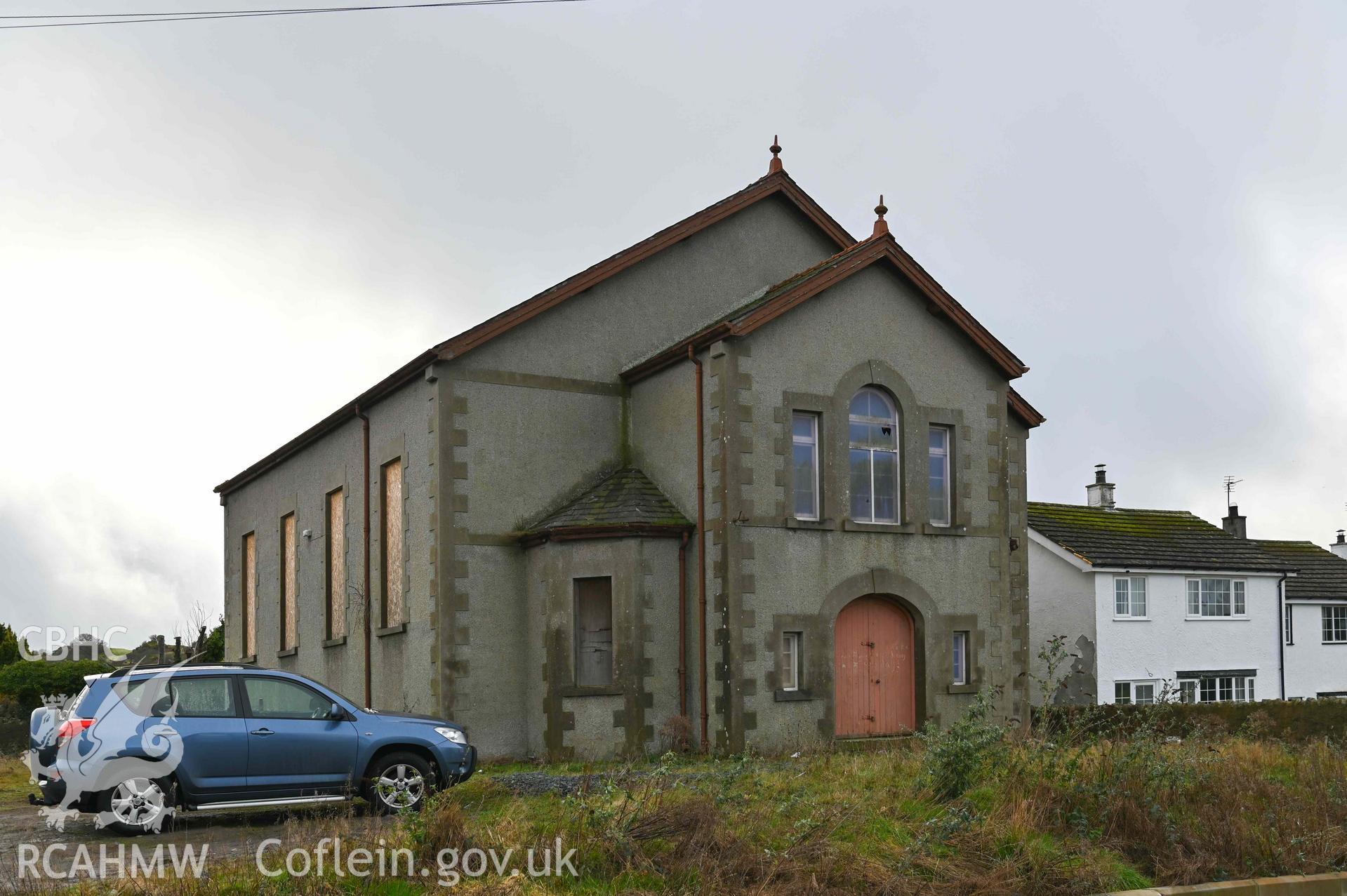 Ebeneser (2) Welsh Independent Chapel - View of the front and side of the chapel, taken from North