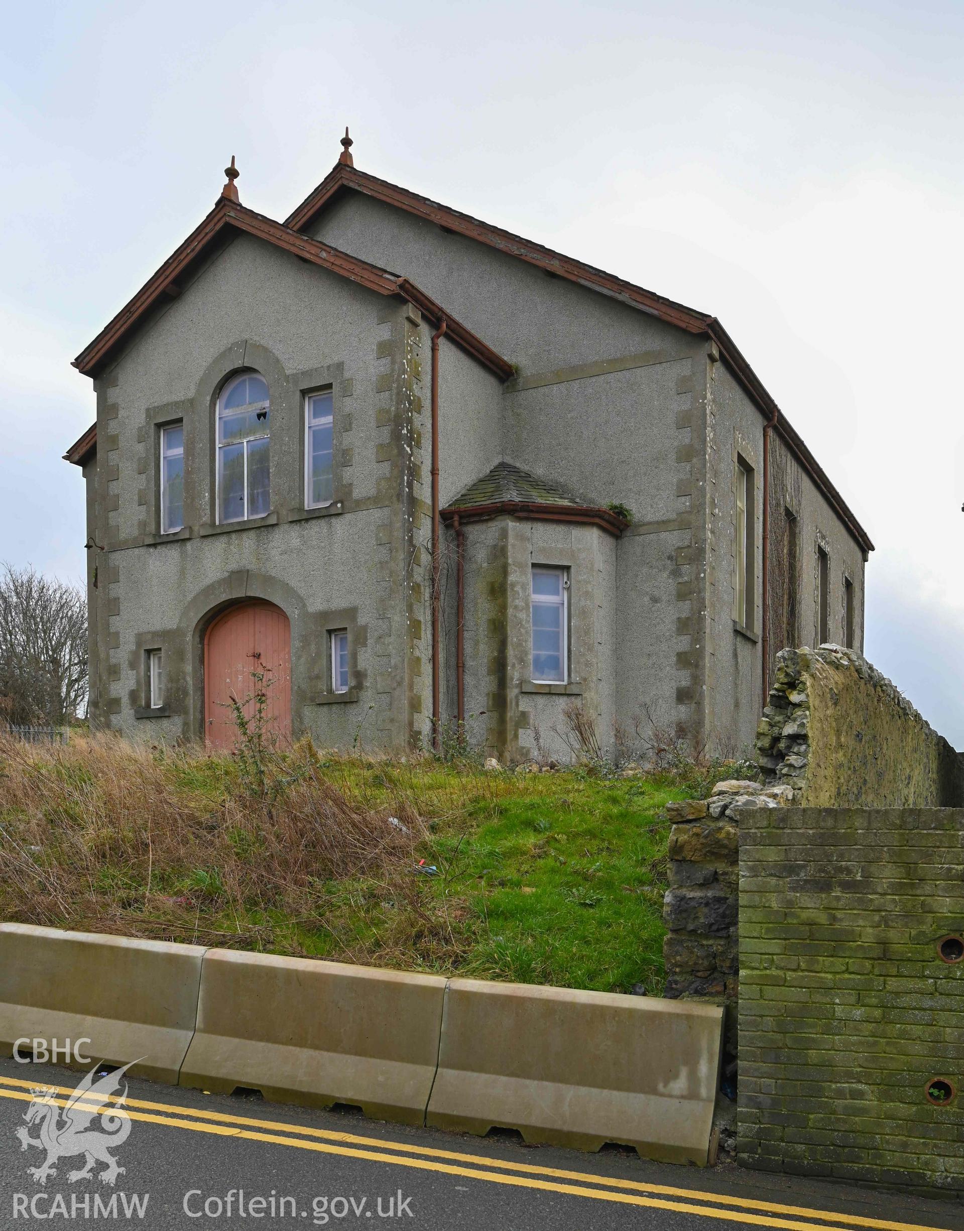 Ebeneser (2) Welsh Independent Chapel - View of the front and side of the chapel, taken from North-West