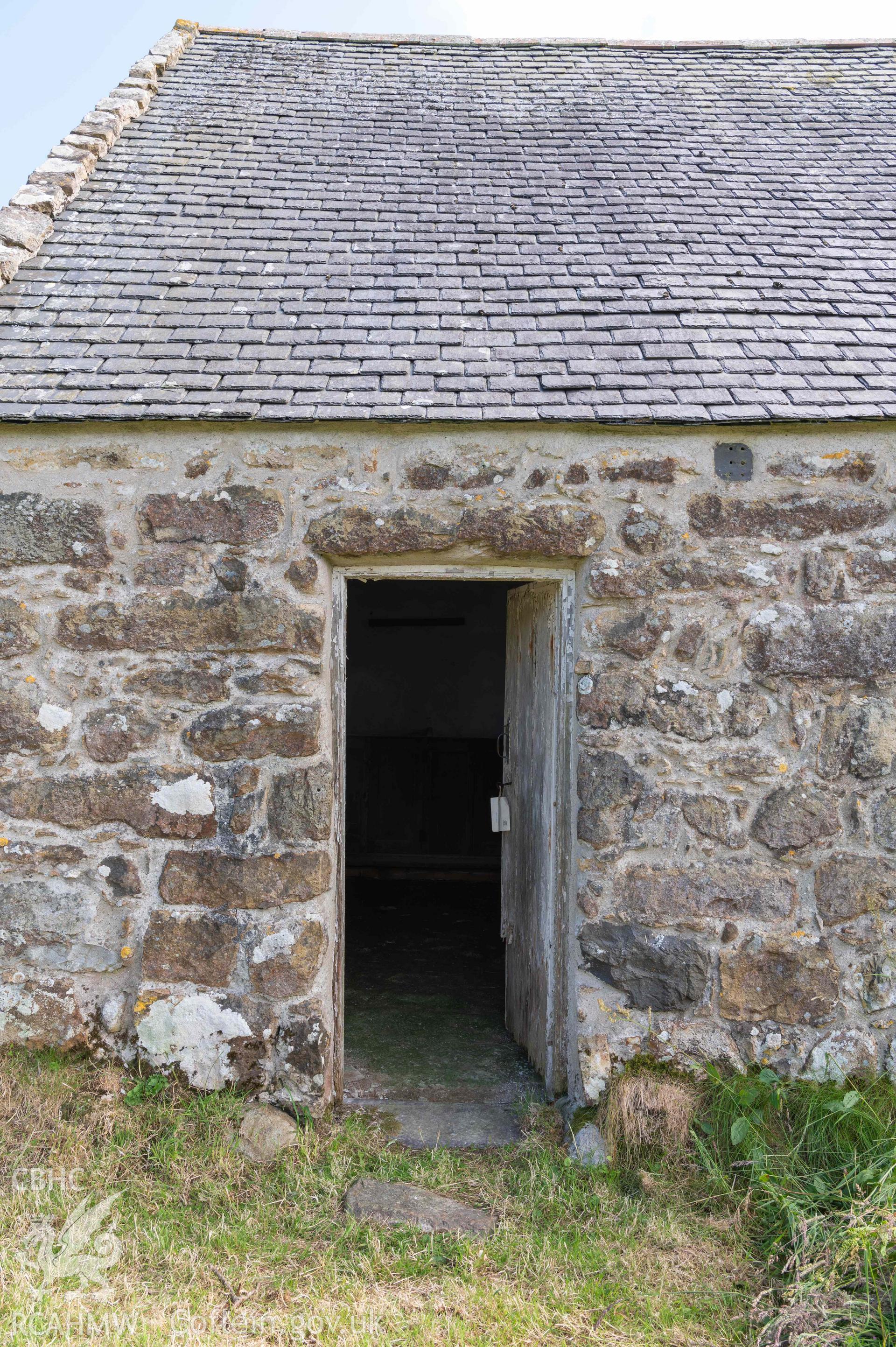 Capel Newydd - View of the open East entrance to the chapel, taken from North