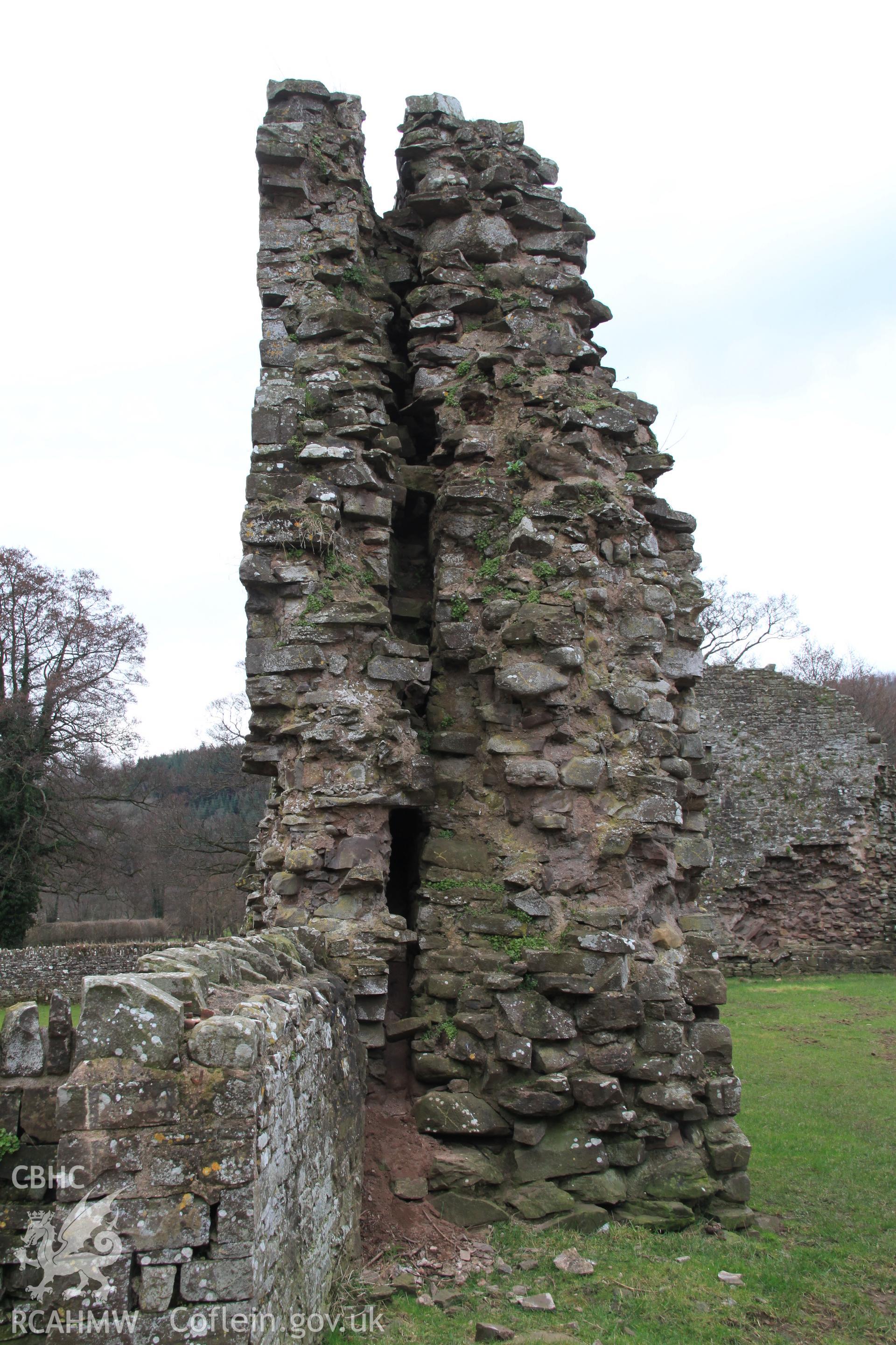 View of the south bailey looking north.