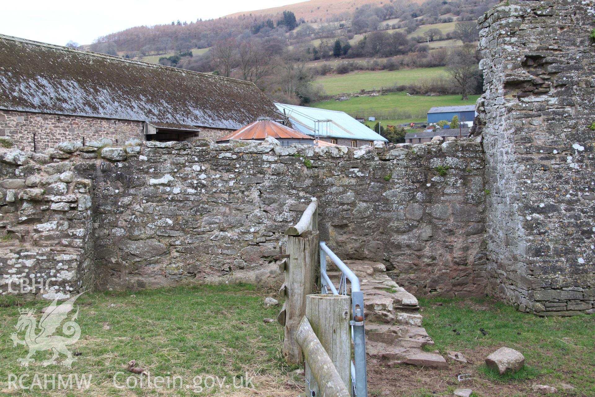 View of the south bailey looking north.