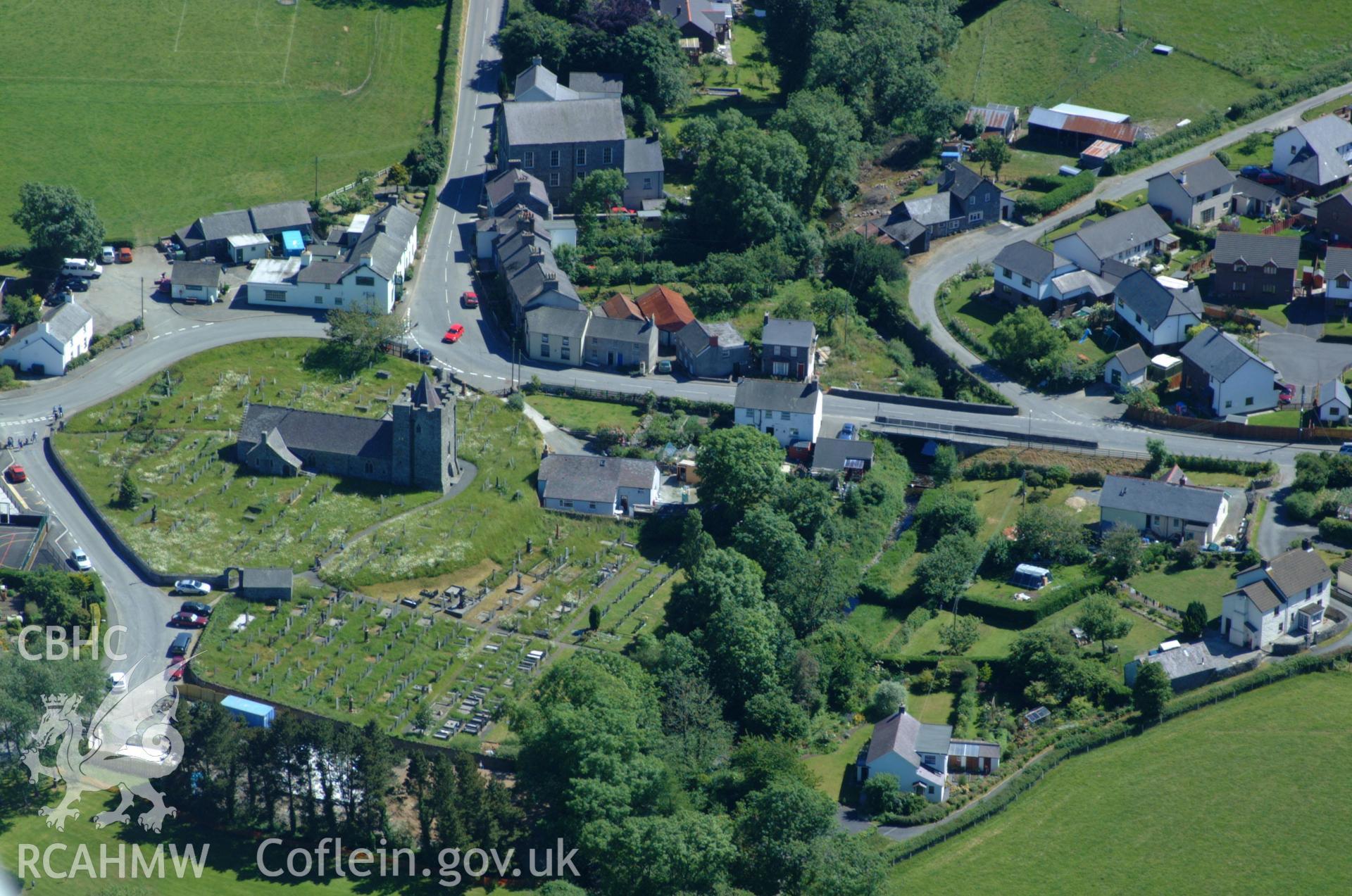 RCAHMW colour oblique aerial photograph of St Hilary's Church taken on 14/06/2004 by Toby Driver