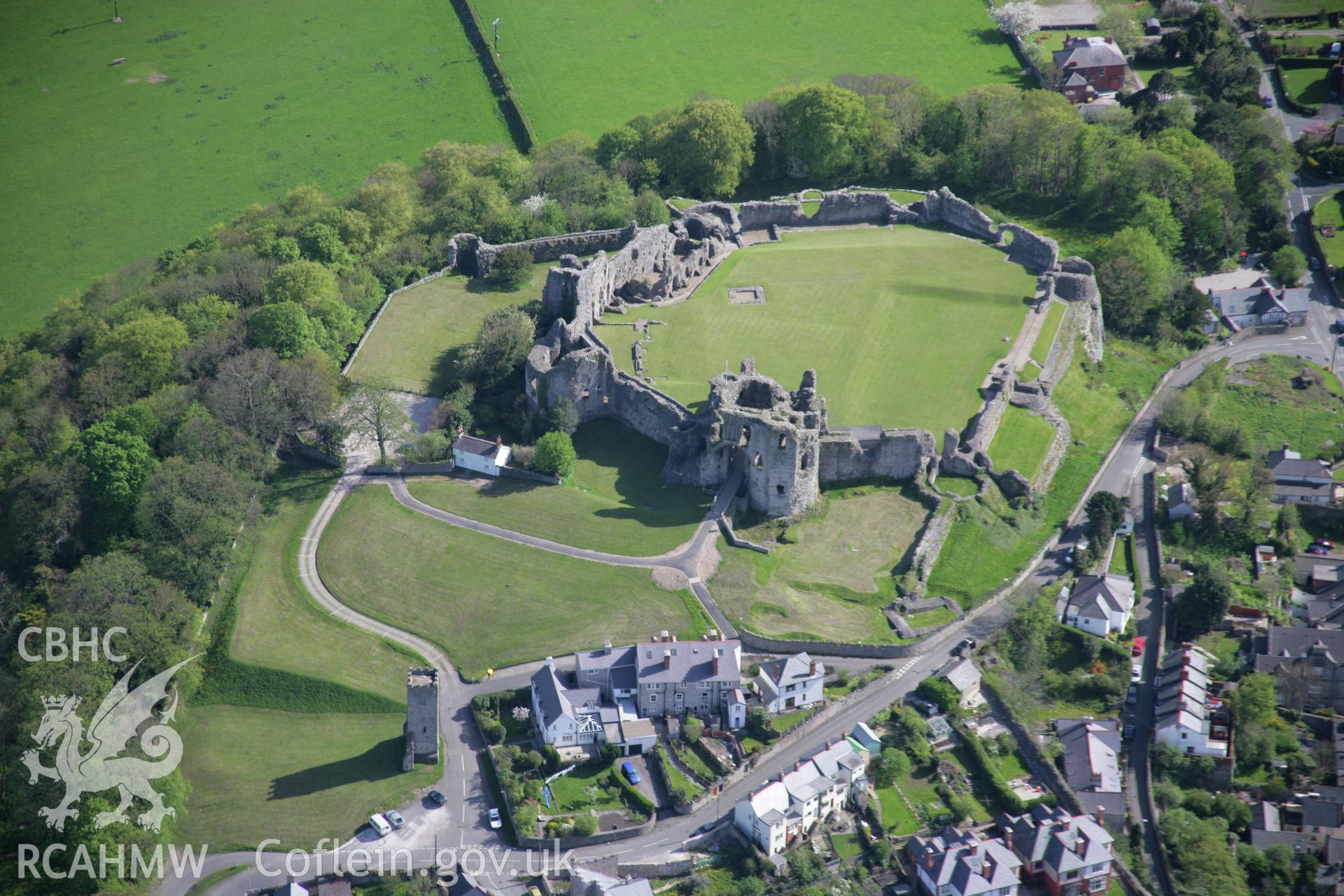 RCAHMW digital colour oblique photograph of Denbigh Upper Town from the north. Taken on 05/05/2006 by T.G. Driver.