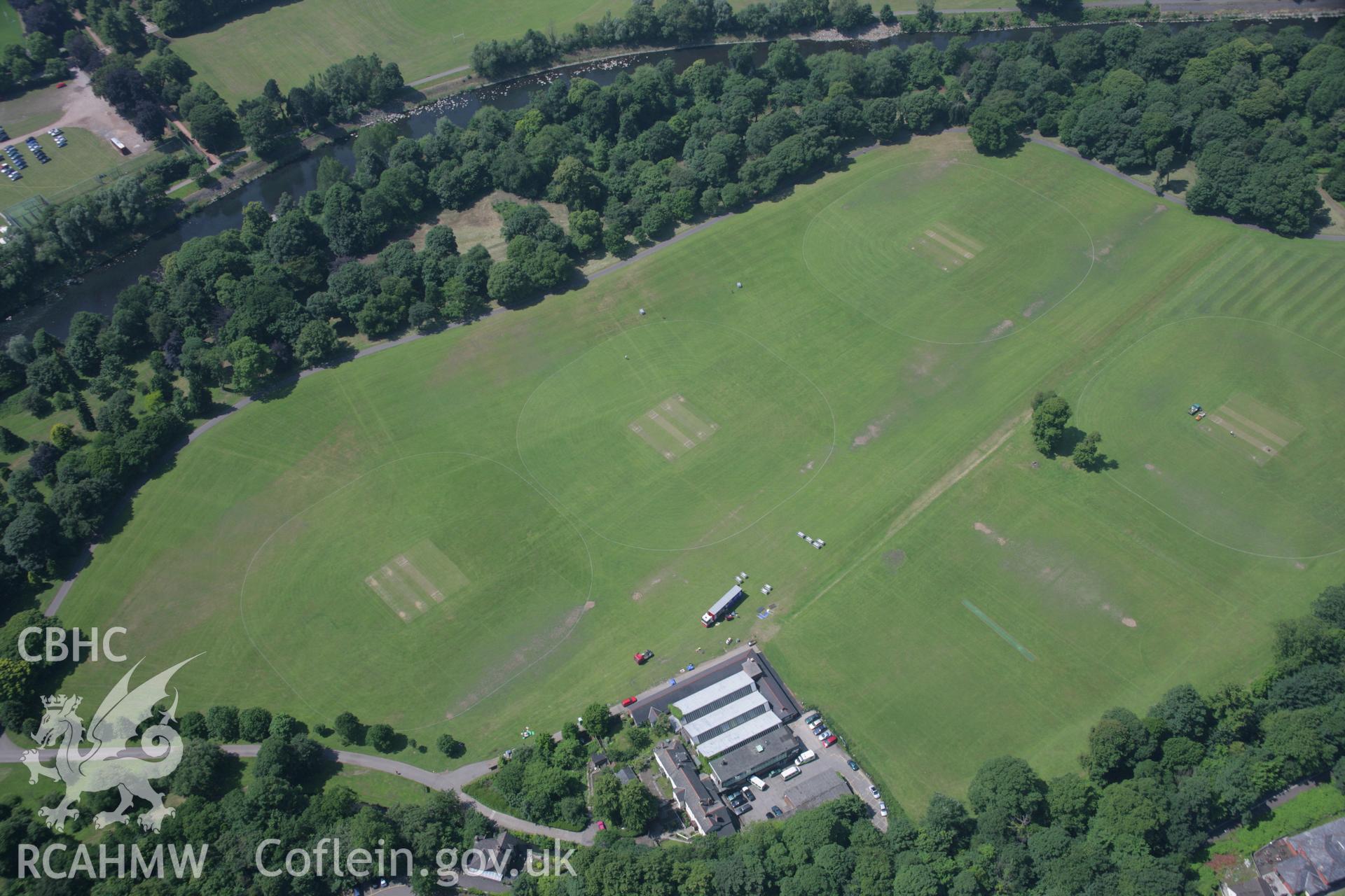 RCAHMW colour oblique photograph of Cardiff, sports ground,. Taken by Toby Driver on 29/06/2006.