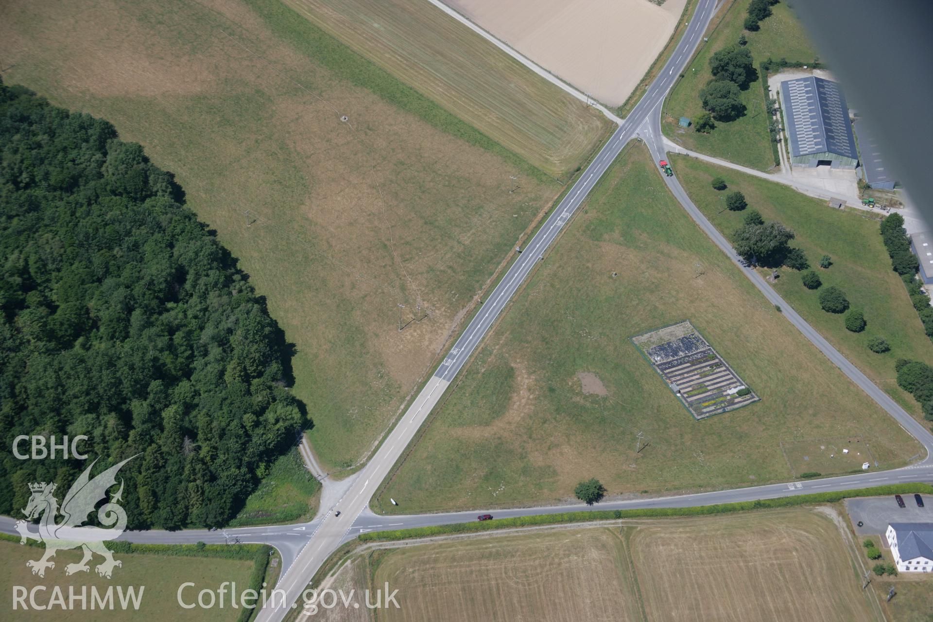 RCAHMW colour oblique aerial photograph of Plas Gogerddan Barrow. Taken on 17 July 2006 by Toby Driver.