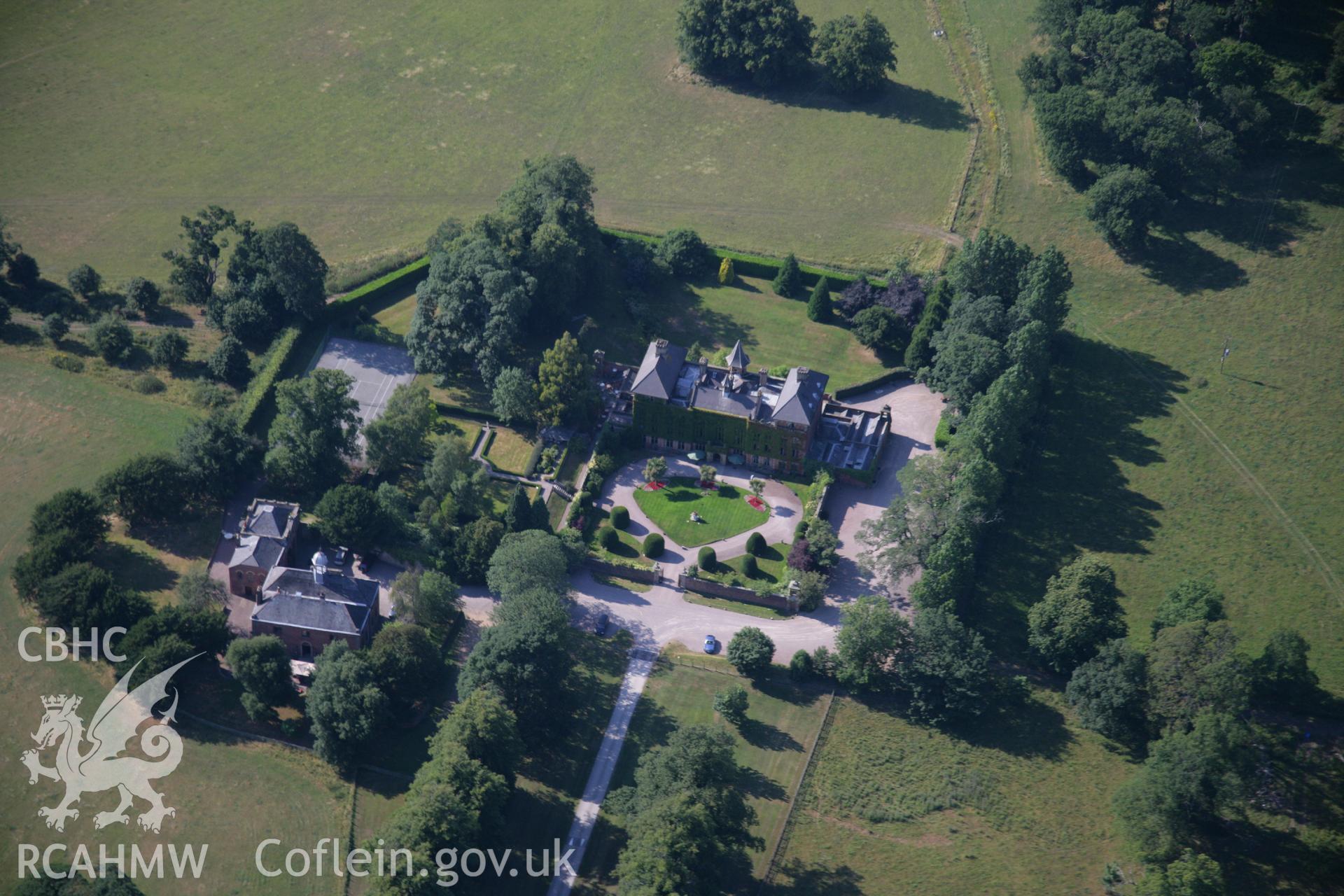 RCAHMW colour oblique aerial photograph of Soughton Hall Garden, Soughton. Taken on 17 July 2006 by Toby Driver.