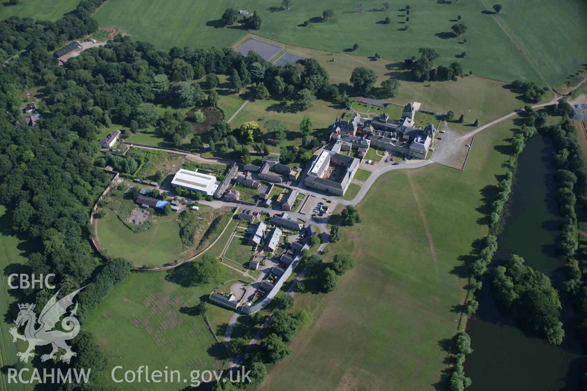 RCAHMW colour oblique aerial photograph of Wynnstay Park Mansion, Ruabon. Taken on 17 July 2006 by Toby Driver.