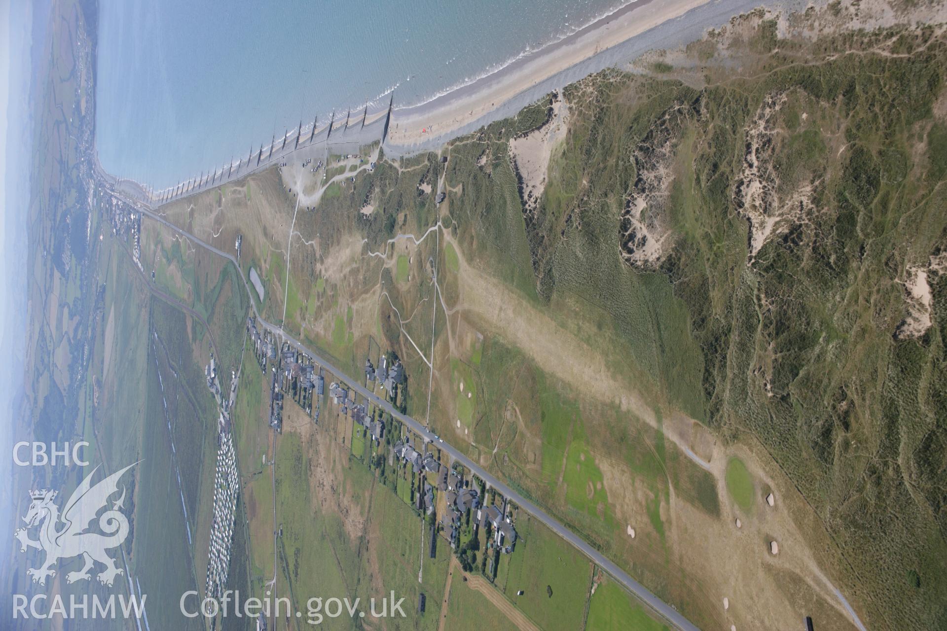 RCAHMW colour oblique aerial photograph of Ynyslas Nature Reserve Firing Range. Taken on 17 July 2006 by Toby Driver.