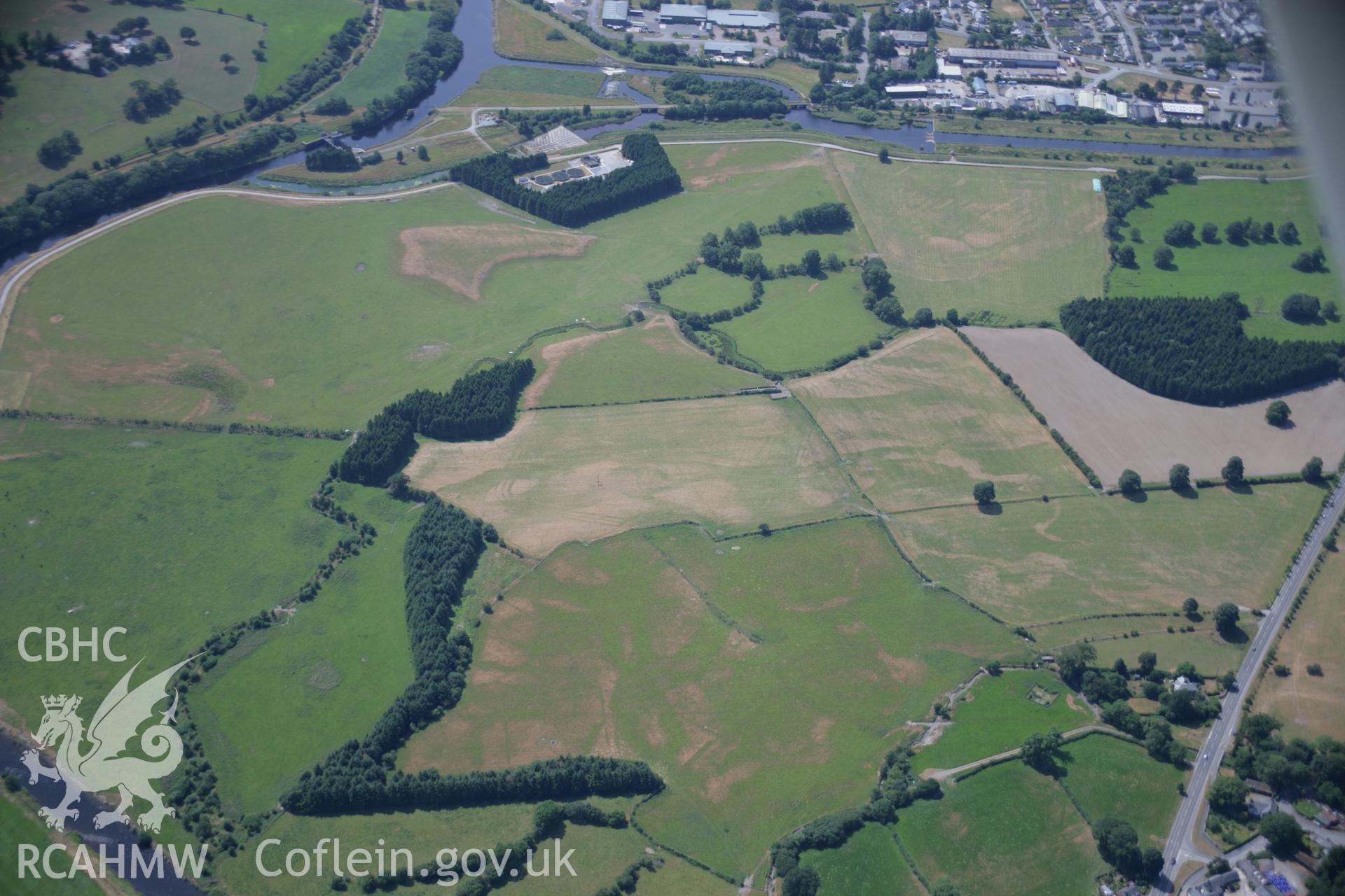 RCAHMW colour oblique aerial photograph of Llanfor Roman Fort. Taken on 25 July 2006 by Toby Driver.