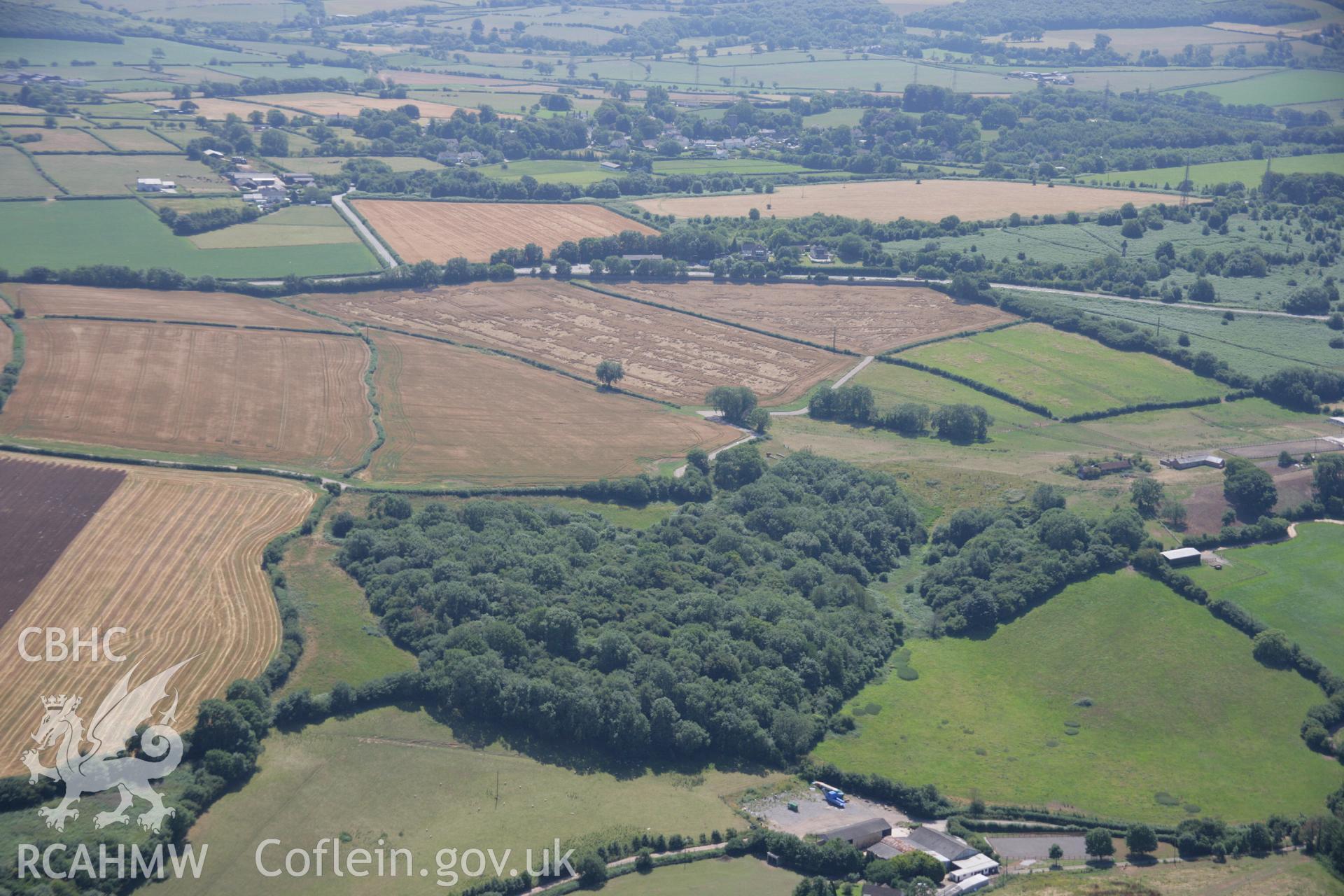 RCAHMW colour oblique aerial photograph of Llanquian Wood Camp. Taken on 24 July 2006 by Toby Driver.