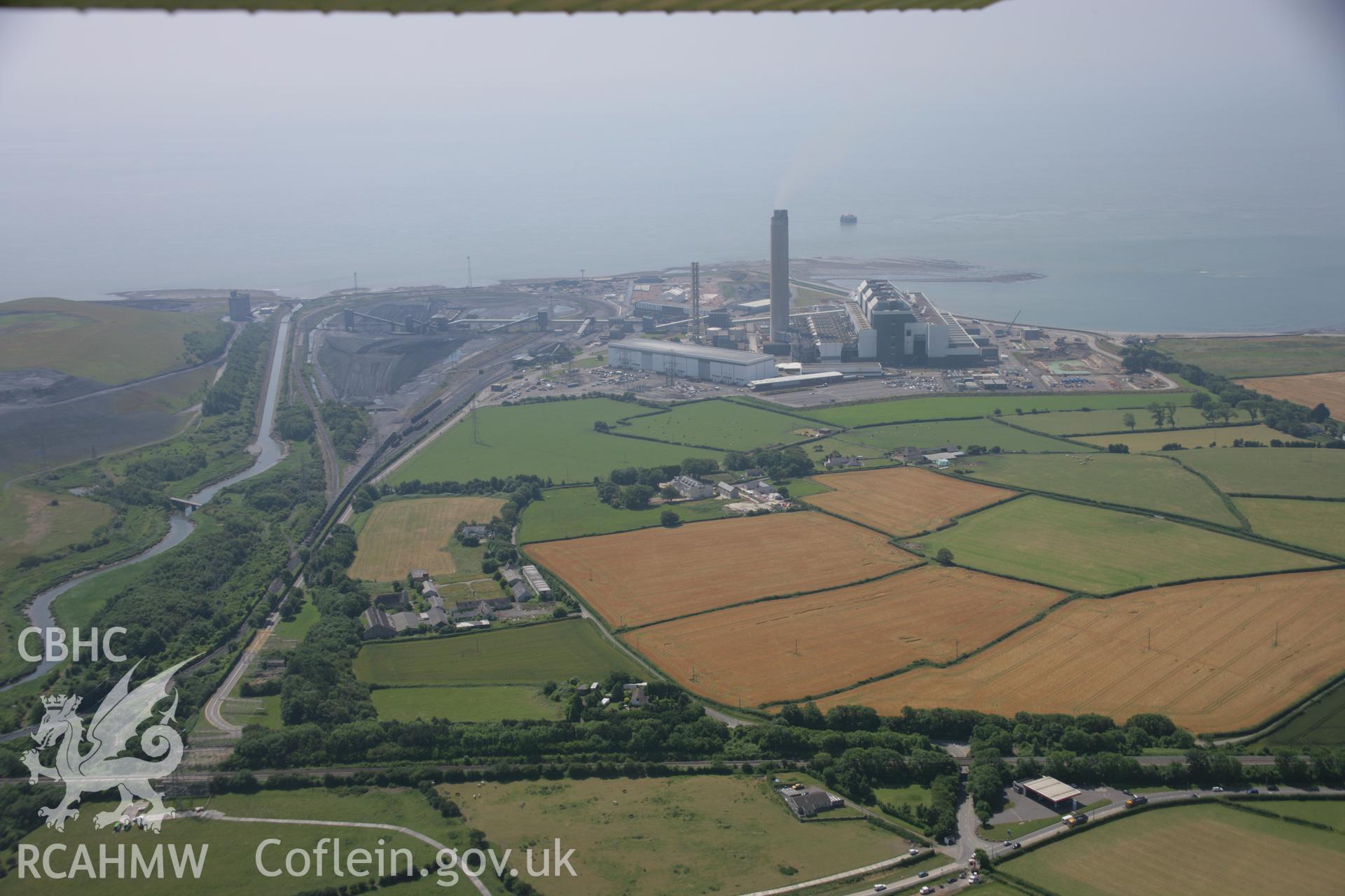 RCAHMW colour oblique photograph of Aberthaw Power Station from north. Taken by Toby Driver on 29/06/2006.