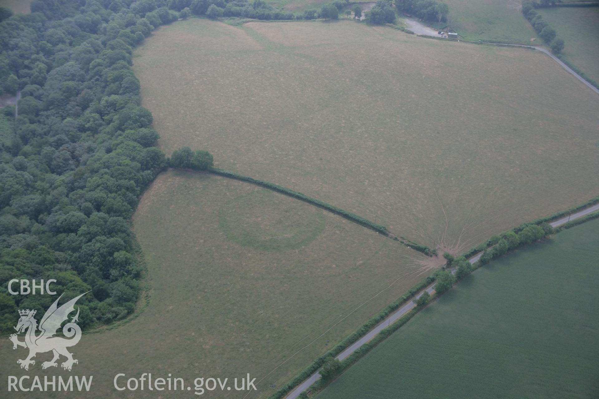 RCAHMW colour oblique aerial photograph of Lan Enclosure. Taken on 21 July 2006 by Toby Driver.