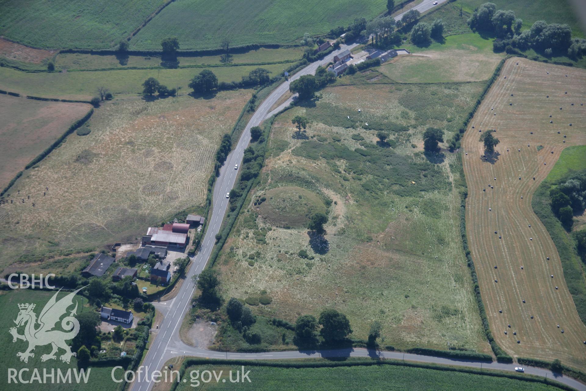 RCAHMW colour oblique aerial photograph of Mount Cop Castle. Taken on 17 July 2006 by Toby Driver.