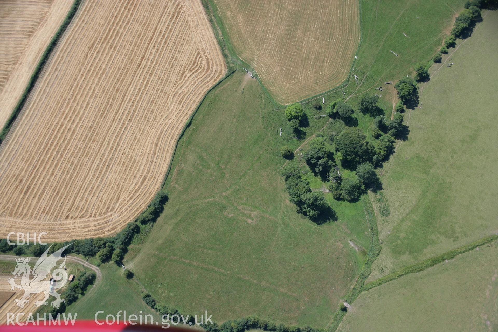 RCAHMW colour oblique aerial photograph of Flemingston Settlement Earthworks. Taken on 24 July 2006 by Toby Driver.