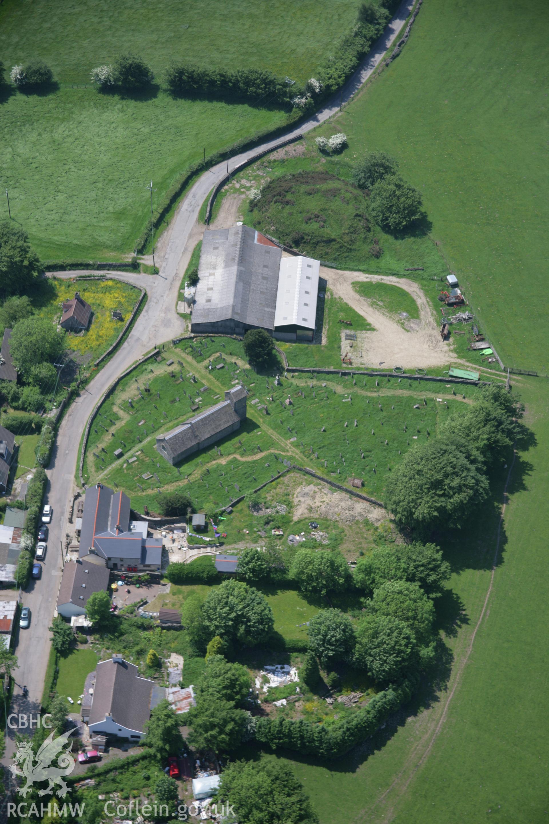 RCAHMW colour oblique aerial photograph of St Illtyd's Castle Mound from the north-east. Taken on 09 June 2006 by Toby Driver.