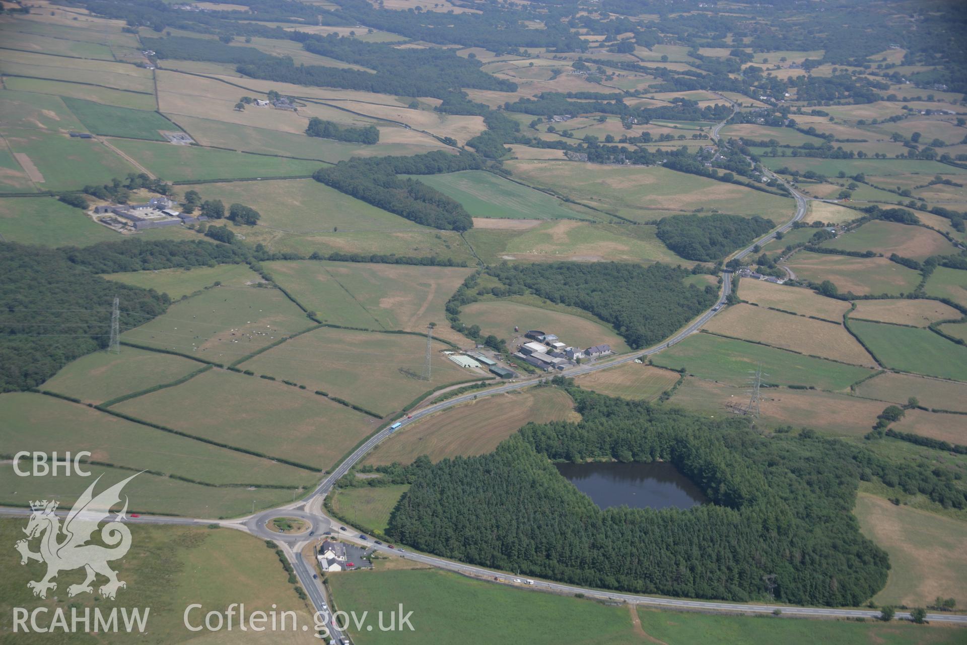 RCAHMW colour oblique aerial photograph of Roman road parchmarks Taken on 25 July 2006 by Toby Driver.