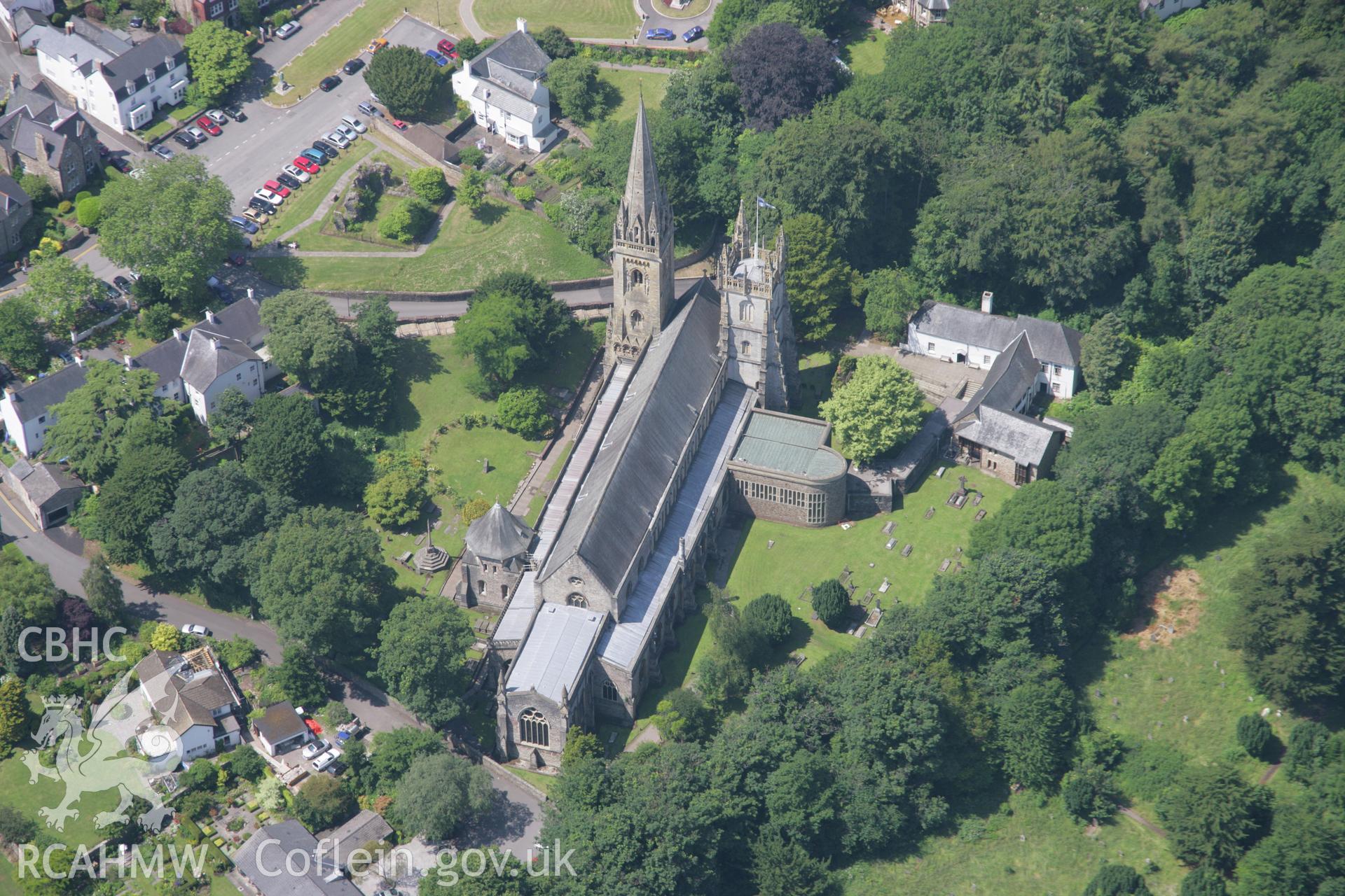 RCAHMW colour oblique photograph of Llandaff Cathedral. Taken by Toby Driver on 29/06/2006.