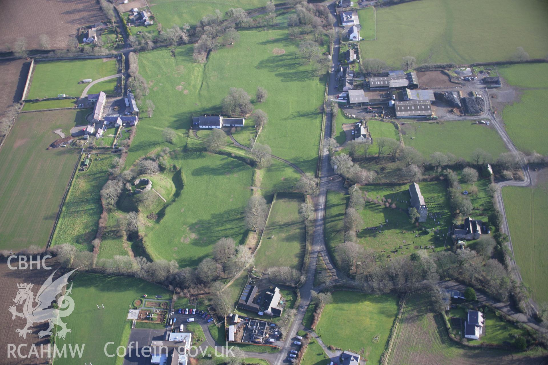 RCAHMW colour oblique aerial photograph of Wiston from the west. Taken on 11 January 2006 by Toby Driver.