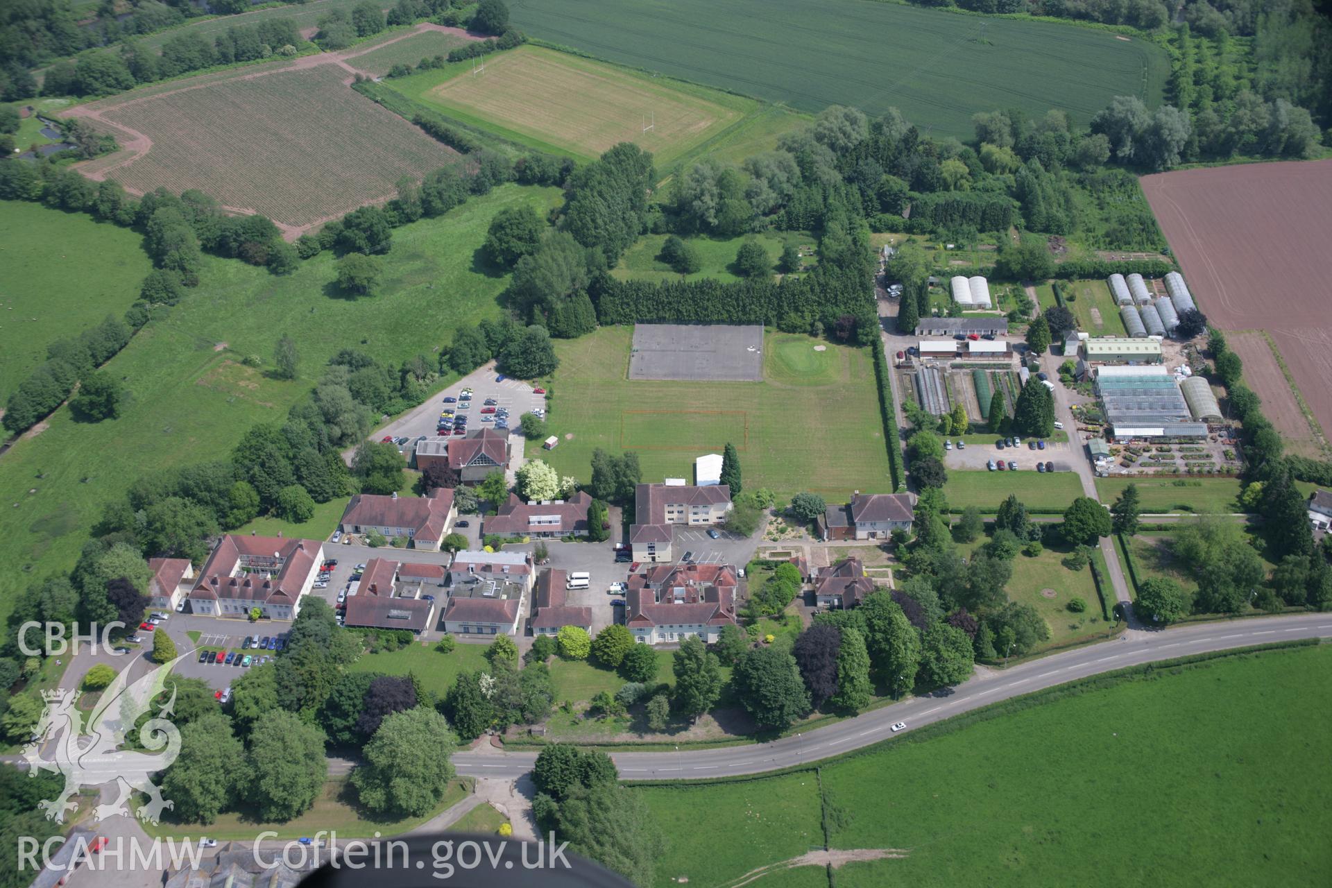 RCAHMW colour oblique aerial photograph of Coleg Gwent, The Radyr, from the south-west. Taken on 09 June 2006 by Toby Driver.