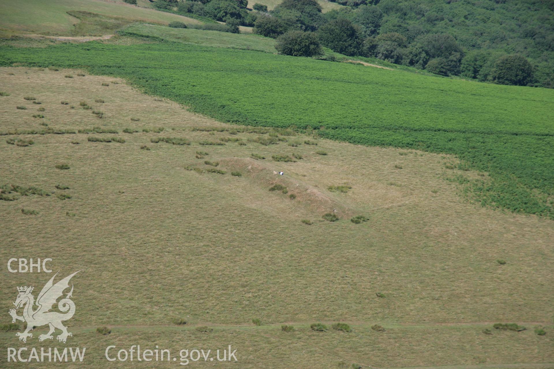 RCAHMW colour oblique aerial photograph of Garth Hill Barrow II. Taken on 24 July 2006 by Toby Driver.