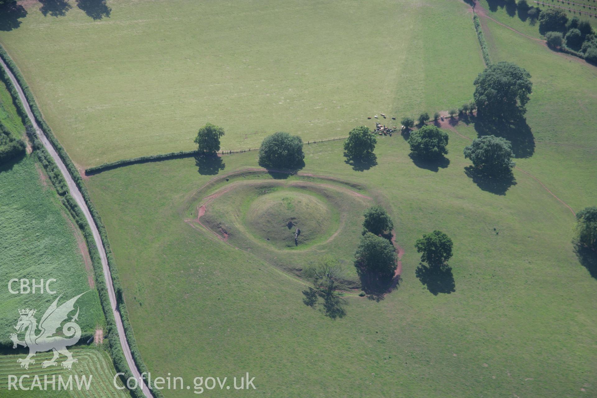 RCAHMW colour oblique aerial photograph of Penrhos Castle. Taken on 13 July 2006 by Toby Driver.