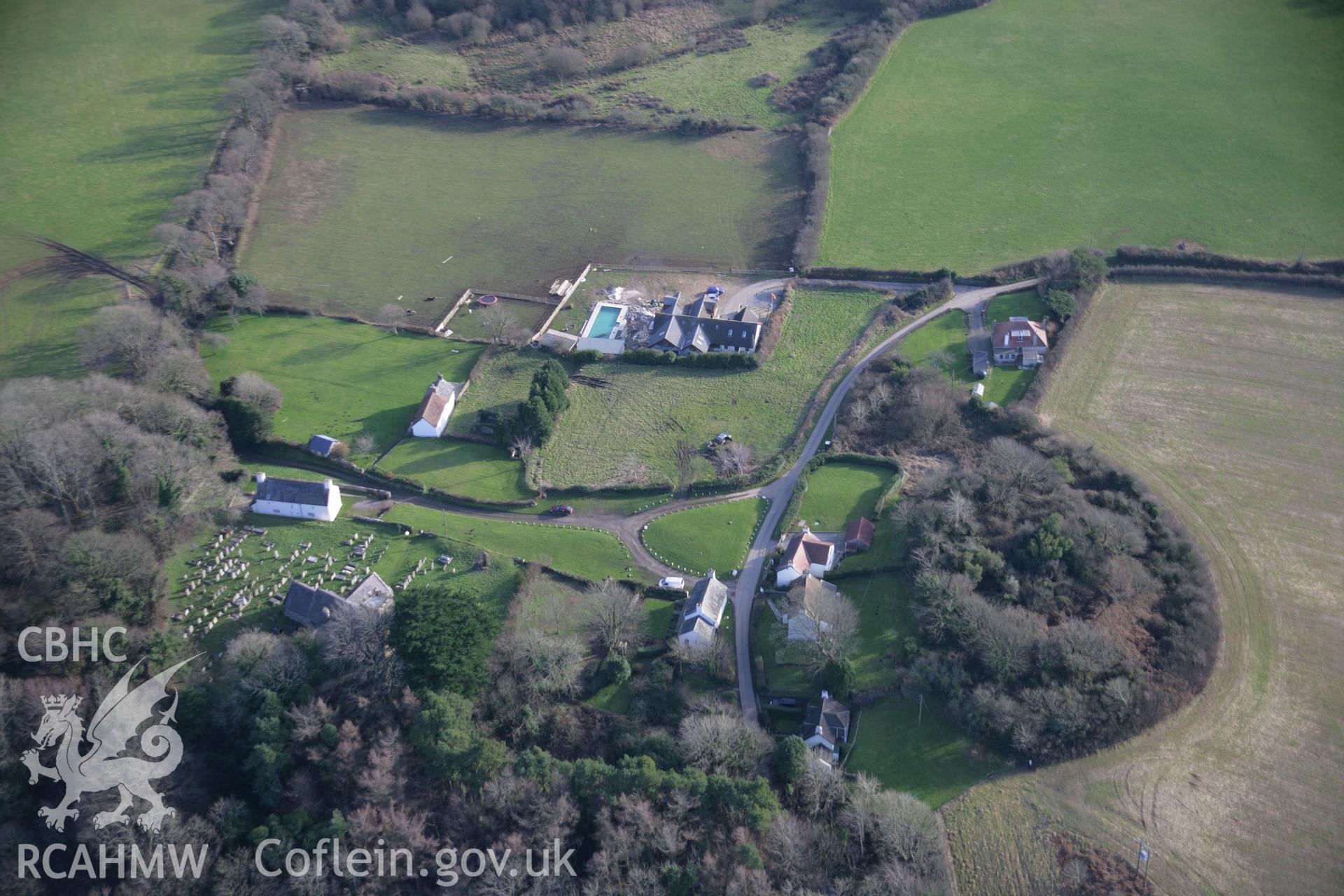 RCAHMW colour oblique aerial photograph of Penrice Castle Ringwork, viewed from the north-west. Taken on 26 January 2006 by Toby Driver.