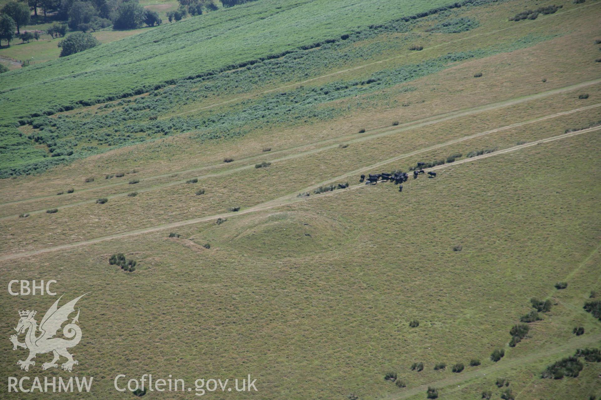 RCAHMW colour oblique aerial photograph of Garth Hill Barrow II. Taken on 24 July 2006 by Toby Driver.