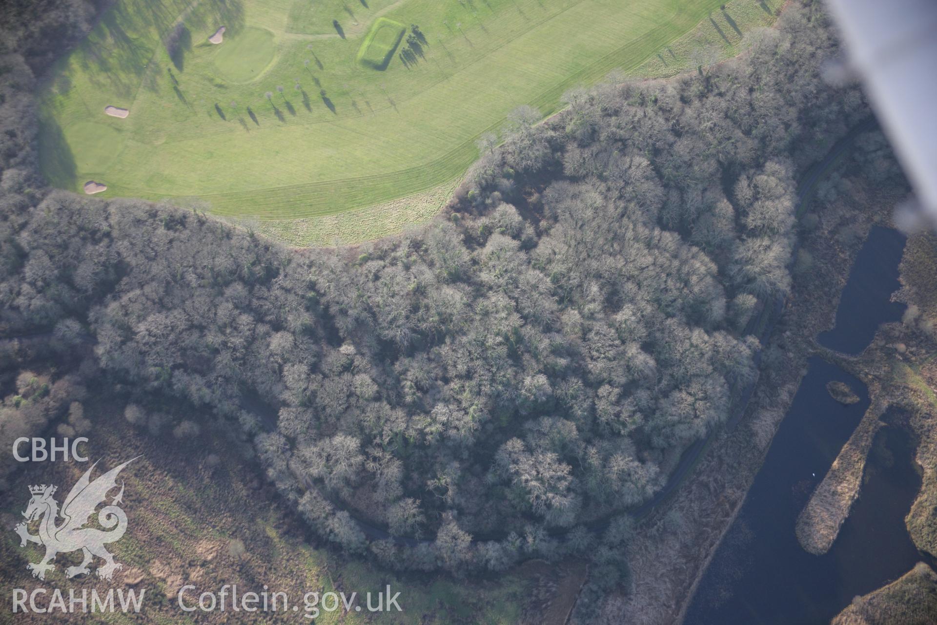 RCAHMW colour oblique aerial photograph of Hoyle's Mouth Cave, viewed from the north. Taken on 11 January 2006 by Toby Driver.