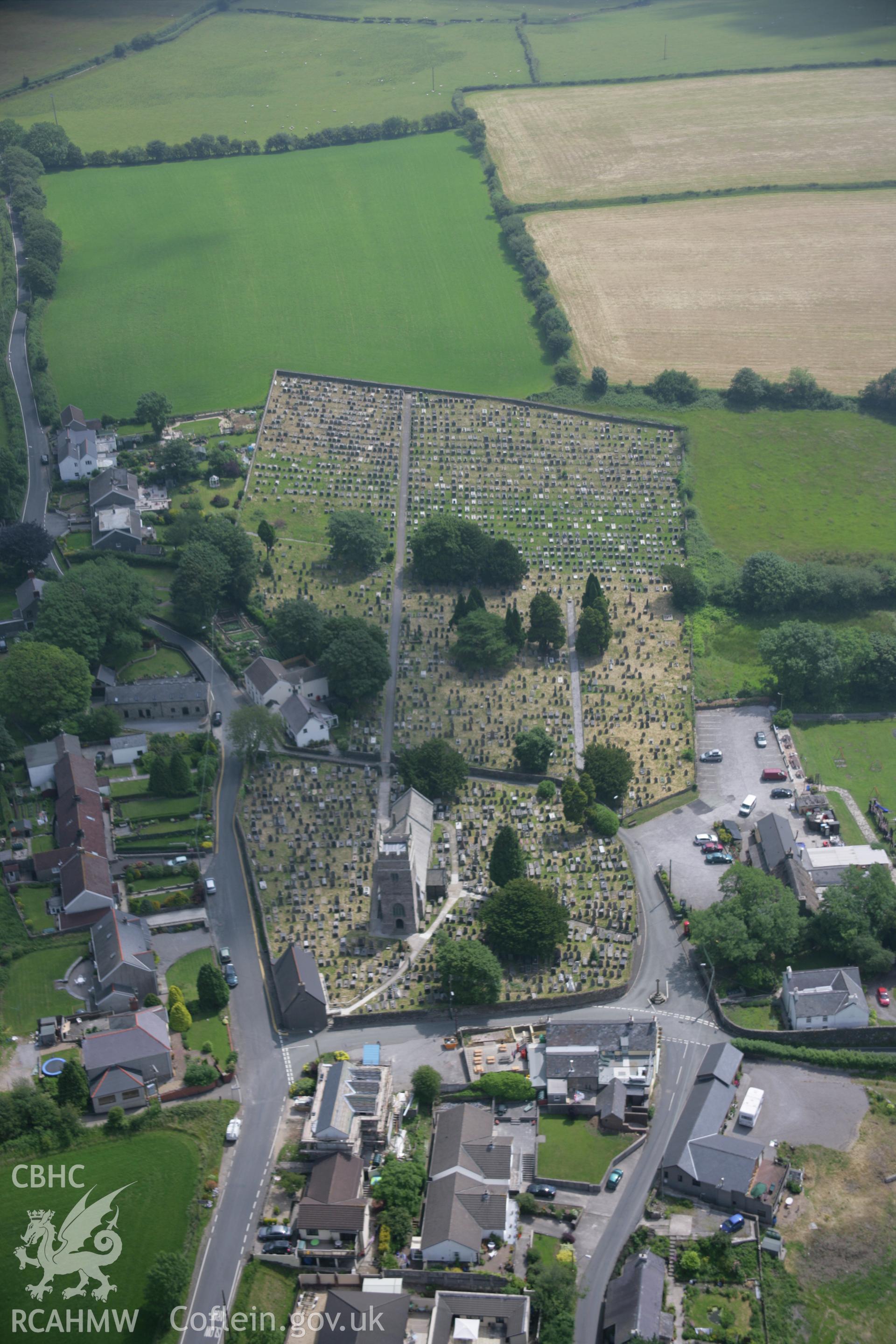 RCAHMW colour oblique photograph of Llangynwyd. Taken by Toby Driver on 29/06/2006.