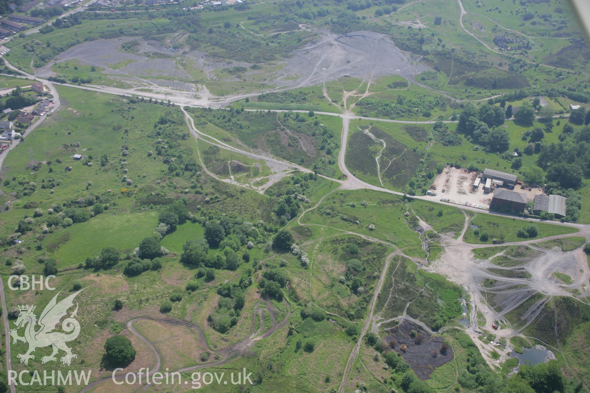 RCAHMW colour oblique aerial photograph of Lower Navigation Colliery Engine House, viewed from the north-west. Taken on 09 June 2006 by Toby Driver.