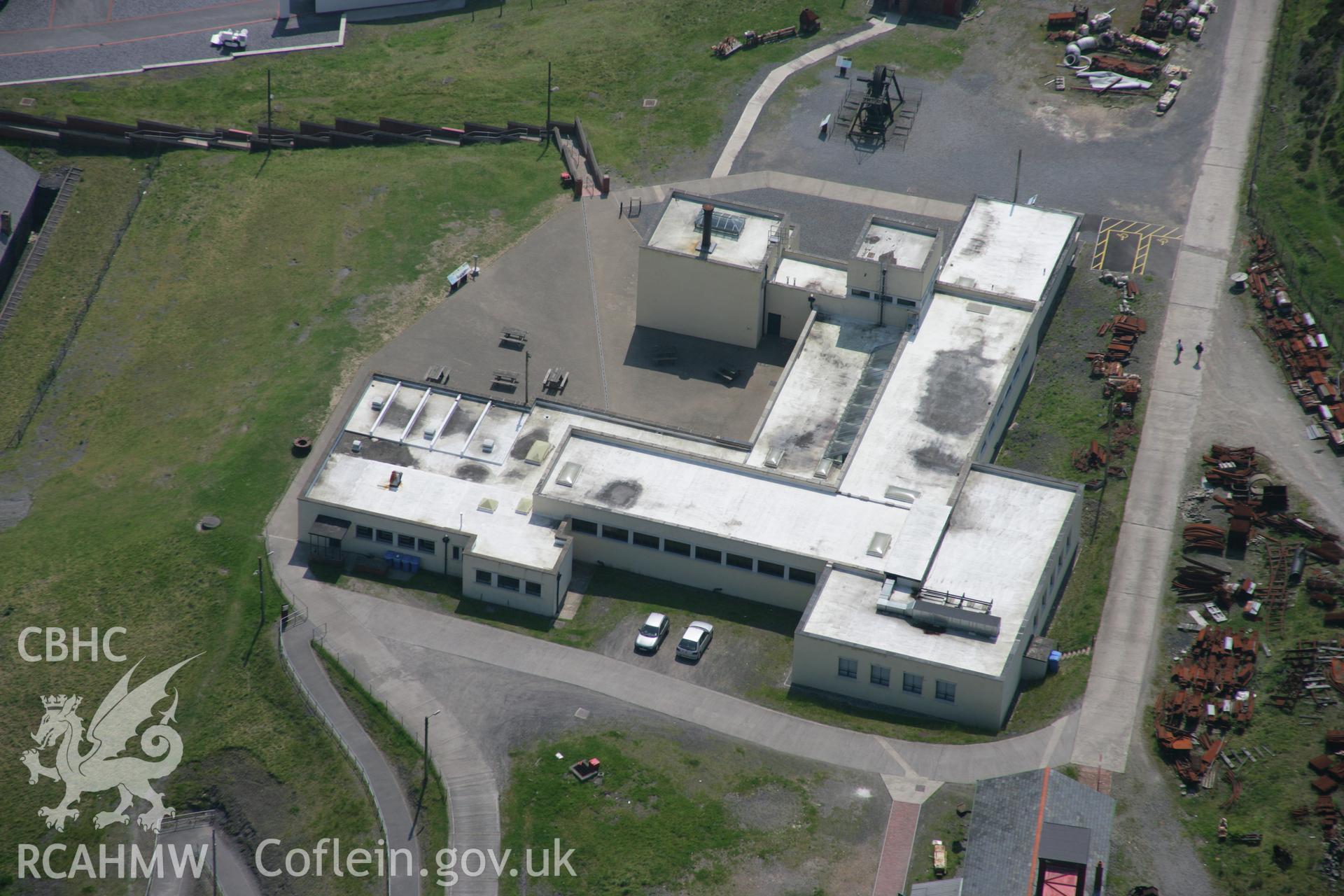 RCAHMW colour oblique aerial photograph of Pithead Baths and Canteen, Big Pit Coal Mine, Blaenavon, viewed from the north-west. Taken on 09 June 2006 by Toby Driver.