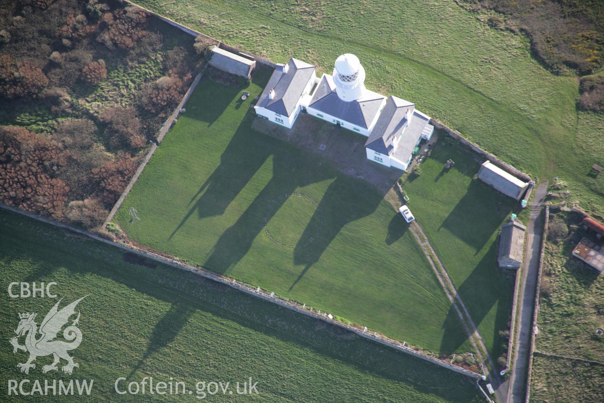 RCAHMW colour oblique aerial photograph of Caldey Lighthouse from the north-east. Taken on 11 January 2006 by Toby Driver.